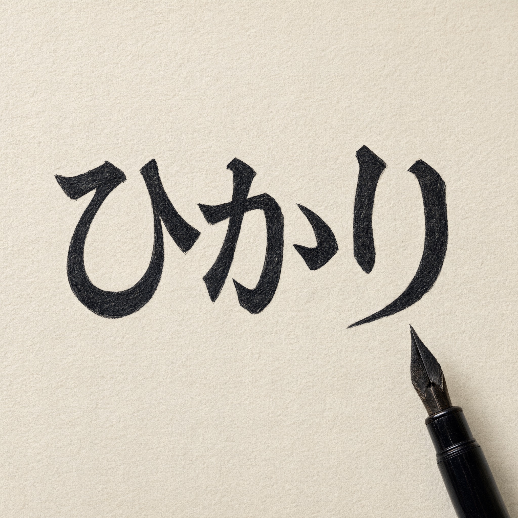 Qwen-Image で生成した ゴシック カリグラフィー AIフォント：文字「ひかり」