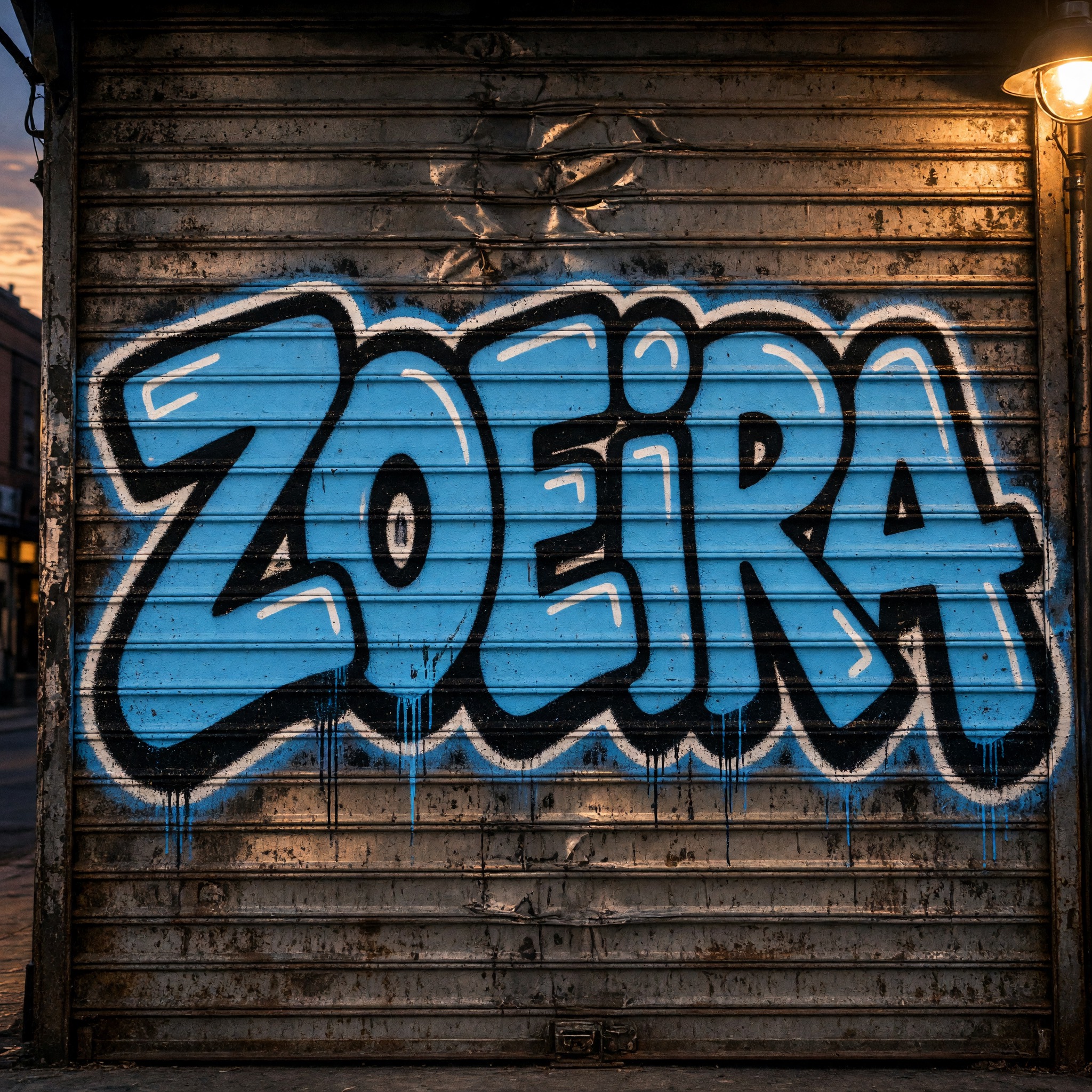 Fonte de IA Letras bomb de grafite gerada no Grok Imagine: a palavra ZOEIRA