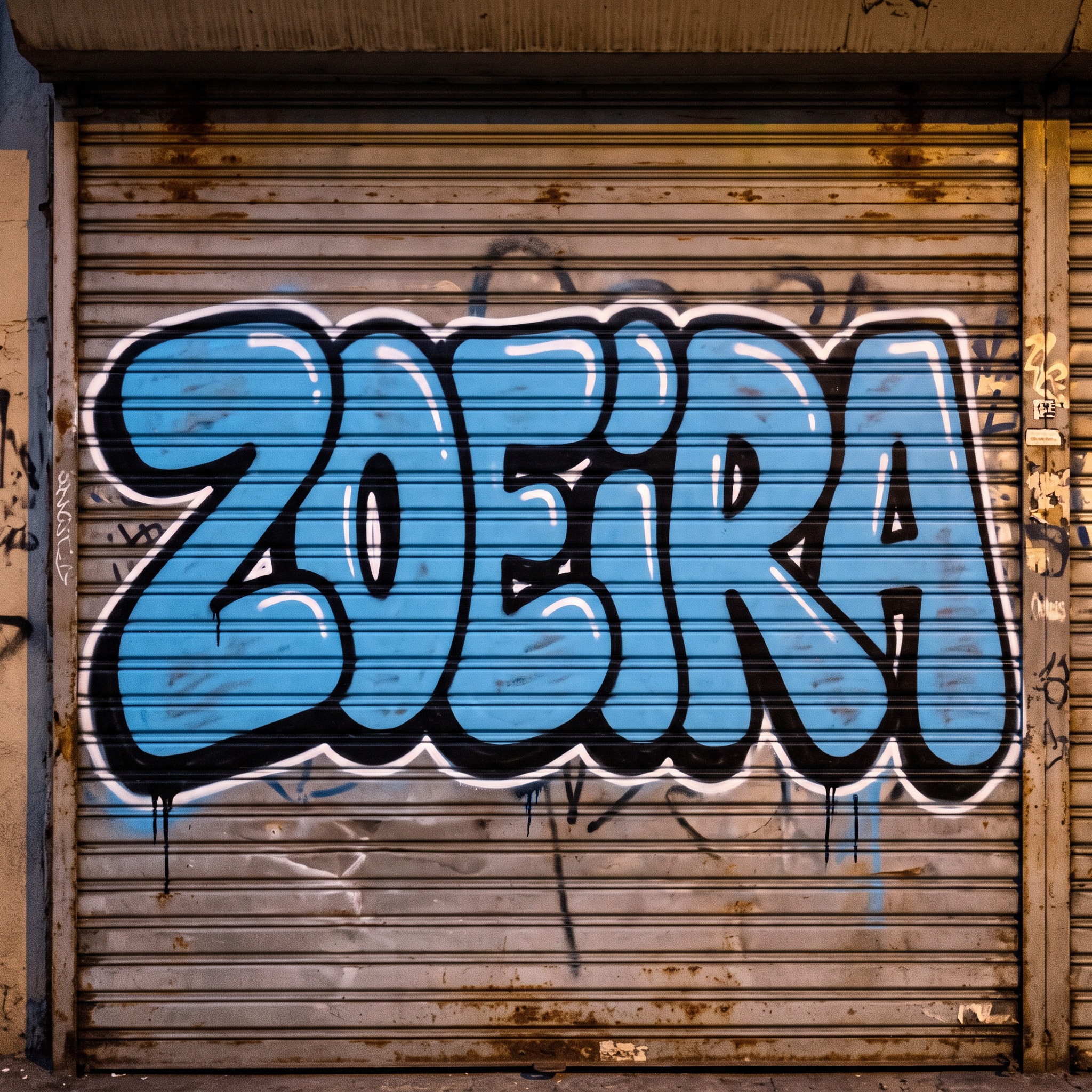 Fonte de IA Letras bomb de grafite gerada no Nano Banana: a palavra ZOEIRA