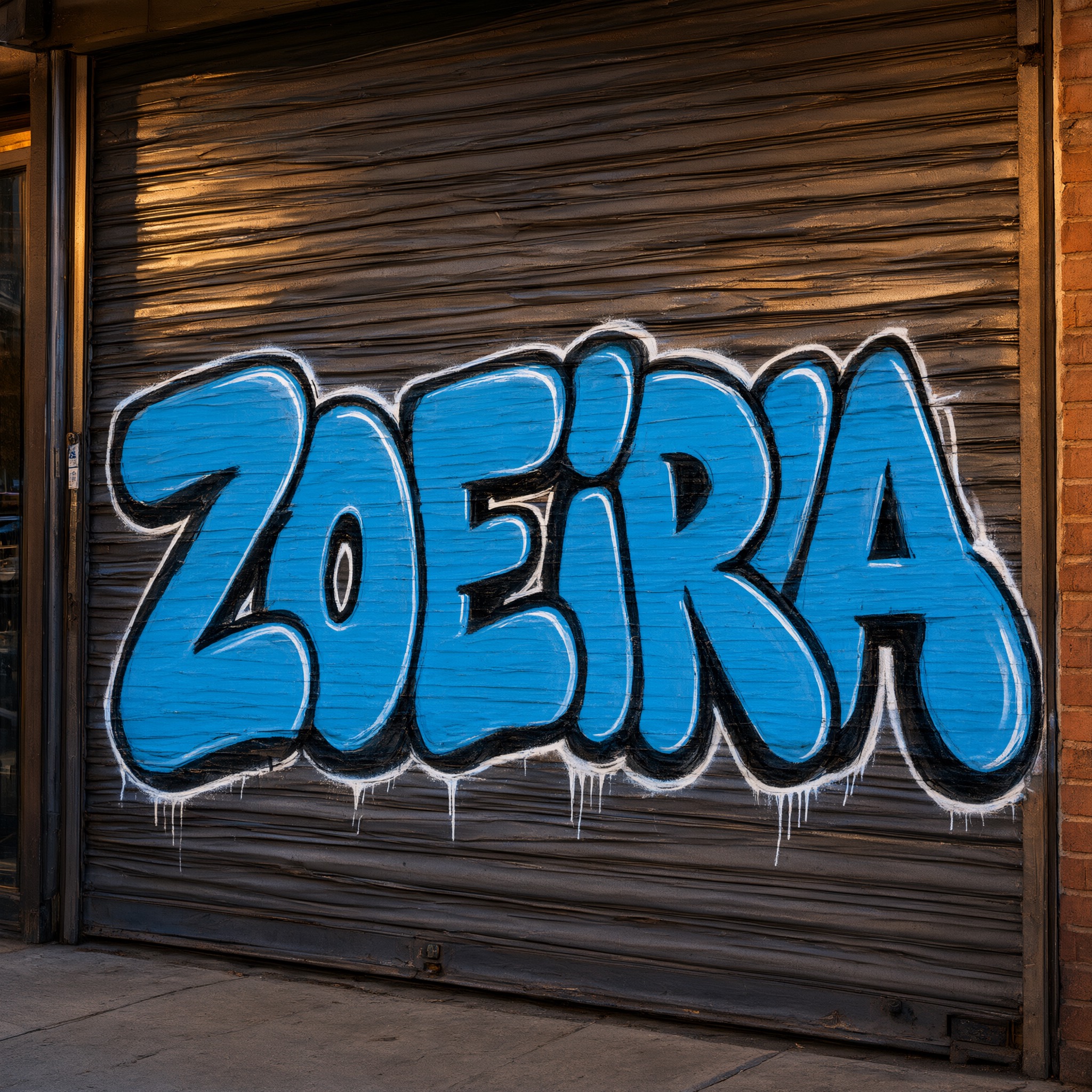 Fonte de IA Letras bomb de grafite gerada no Qwen-Image: a palavra ZOEIRA