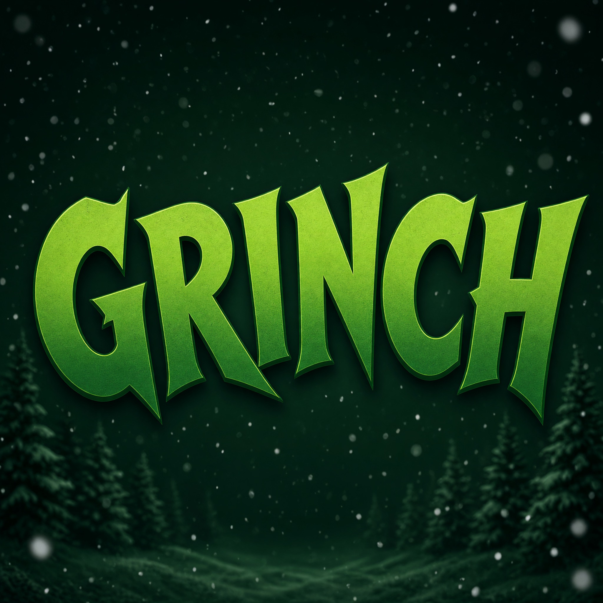 Fuente de IA Letra del Grinch generada con Grok Imagine: la palabra GRINCH