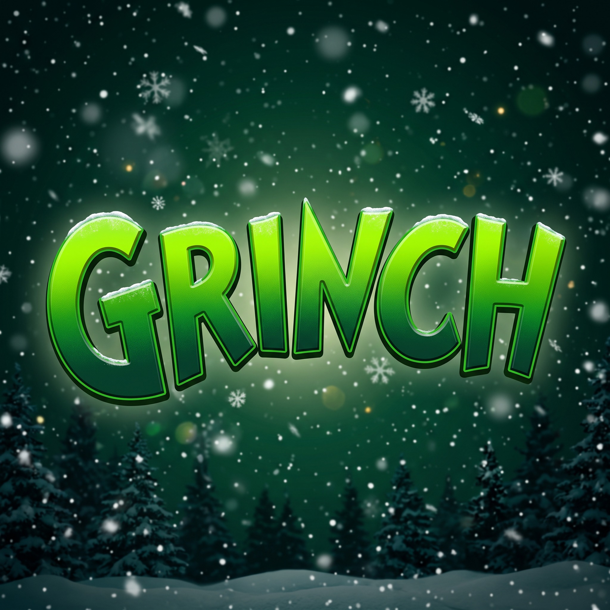 Fuente de IA Letra del Grinch generada con Nano Banana: la palabra GRINCH