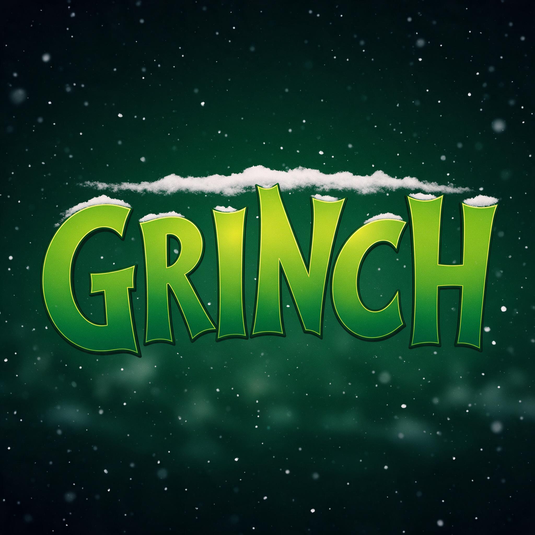 Fonte de IA Fonte do Grinch gerada no Seedream: a palavra GRINCH