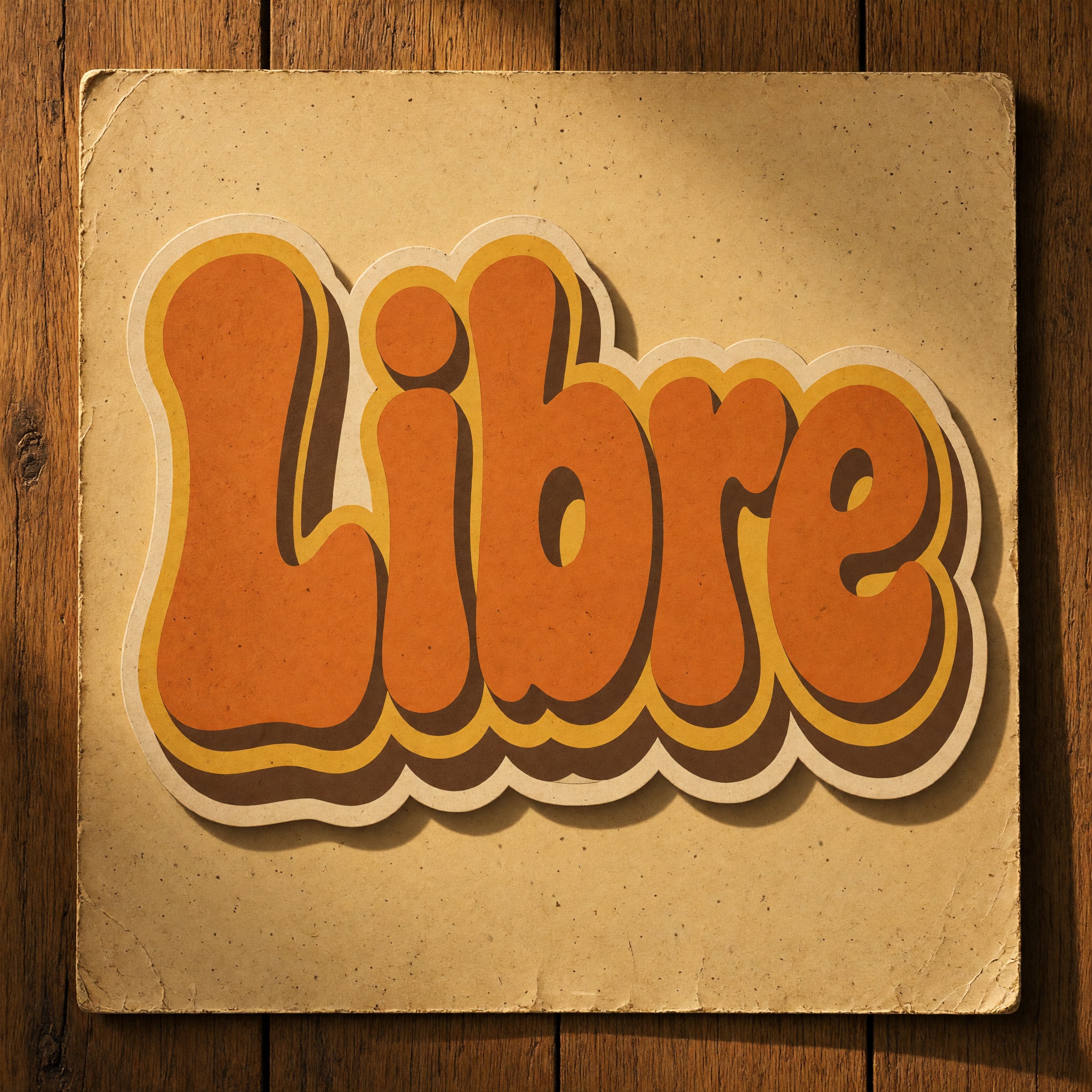 Fuente de IA Letras groovy generada con Grok Imagine: la palabra Libre