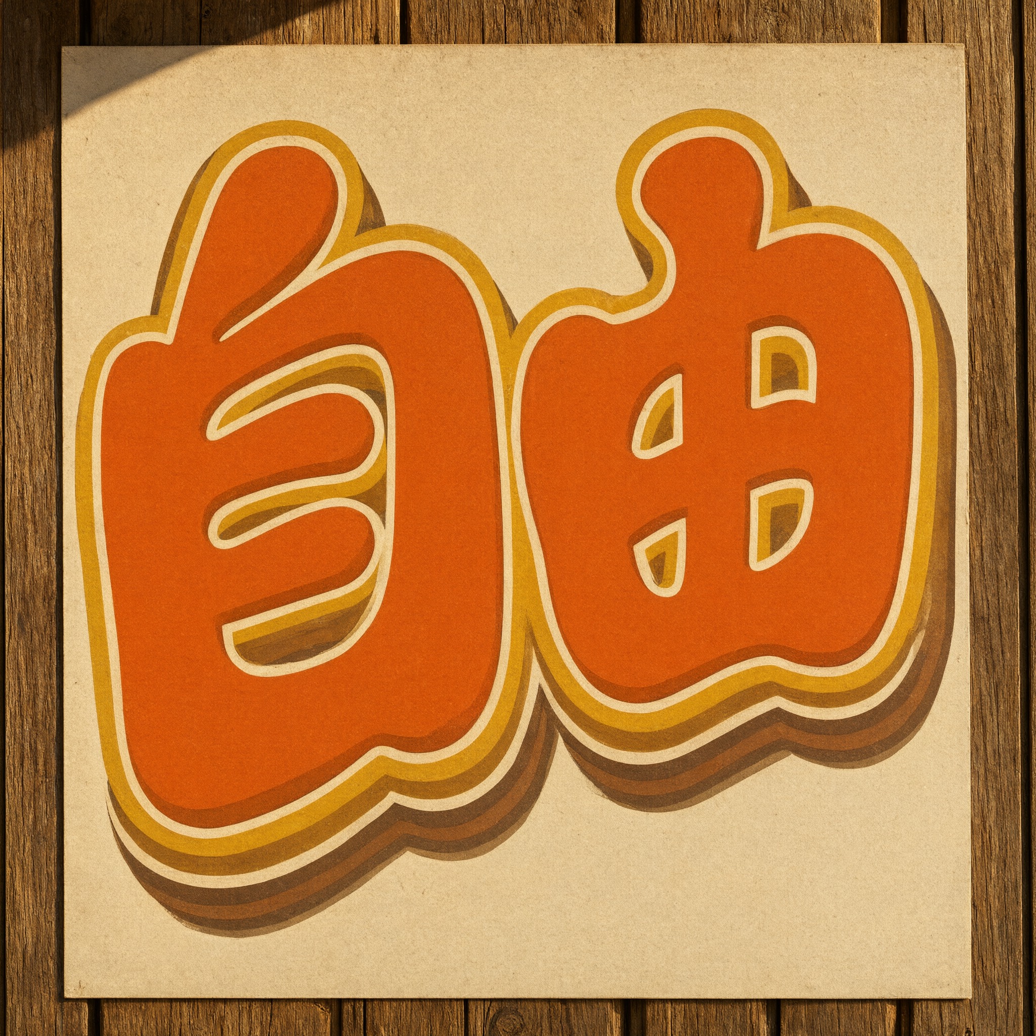 70年代复古字体 AI 字体在 Qwen-Image 上的生成结果：文字 自由