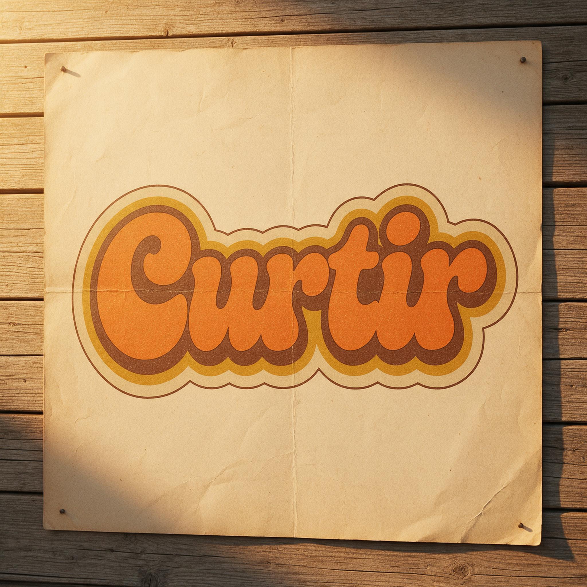 Fonte de IA Fonte anos 70 gerada no Seedream: a palavra Curtir