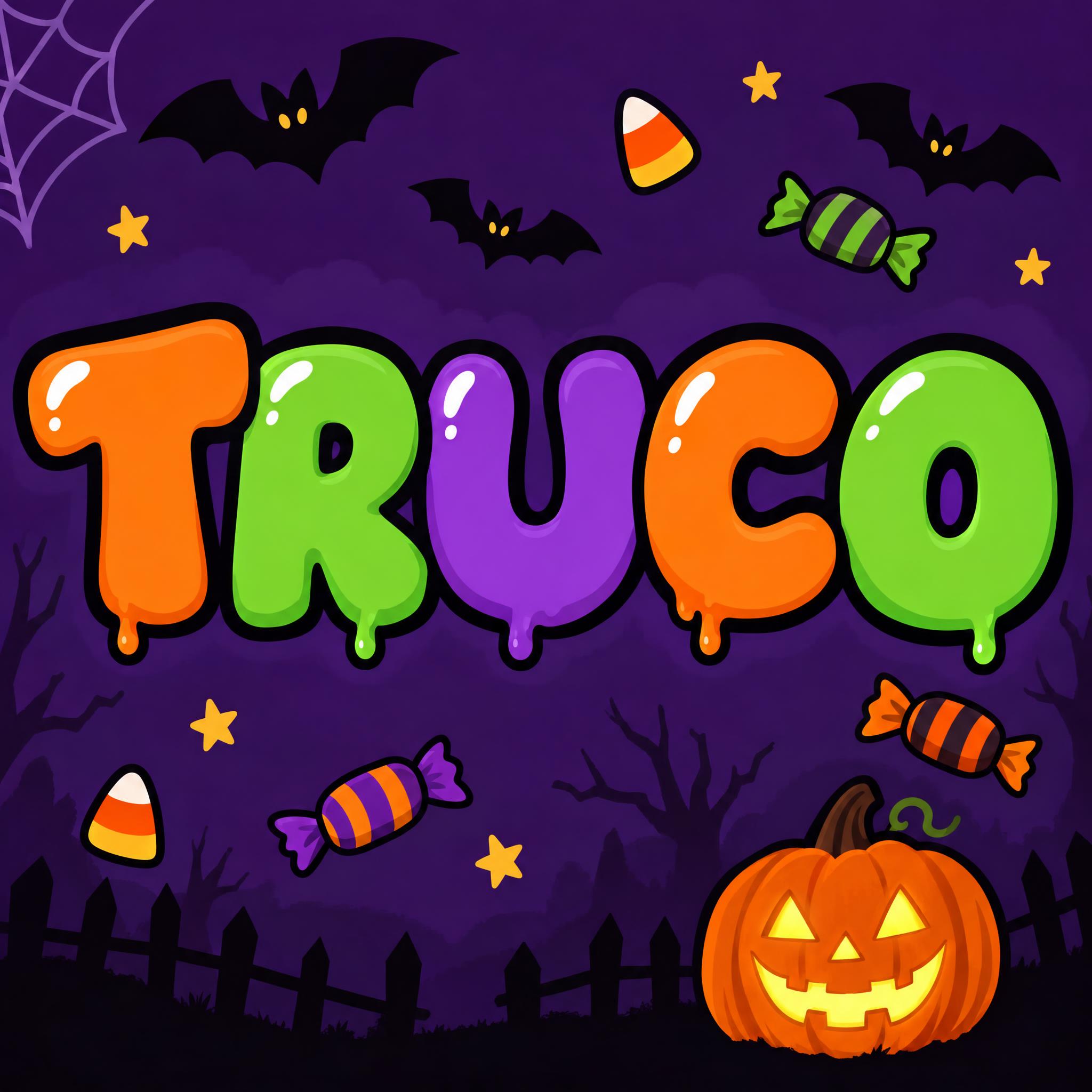 Imagen de ejemplo de la fuente de IA Letras burbuja de Halloween