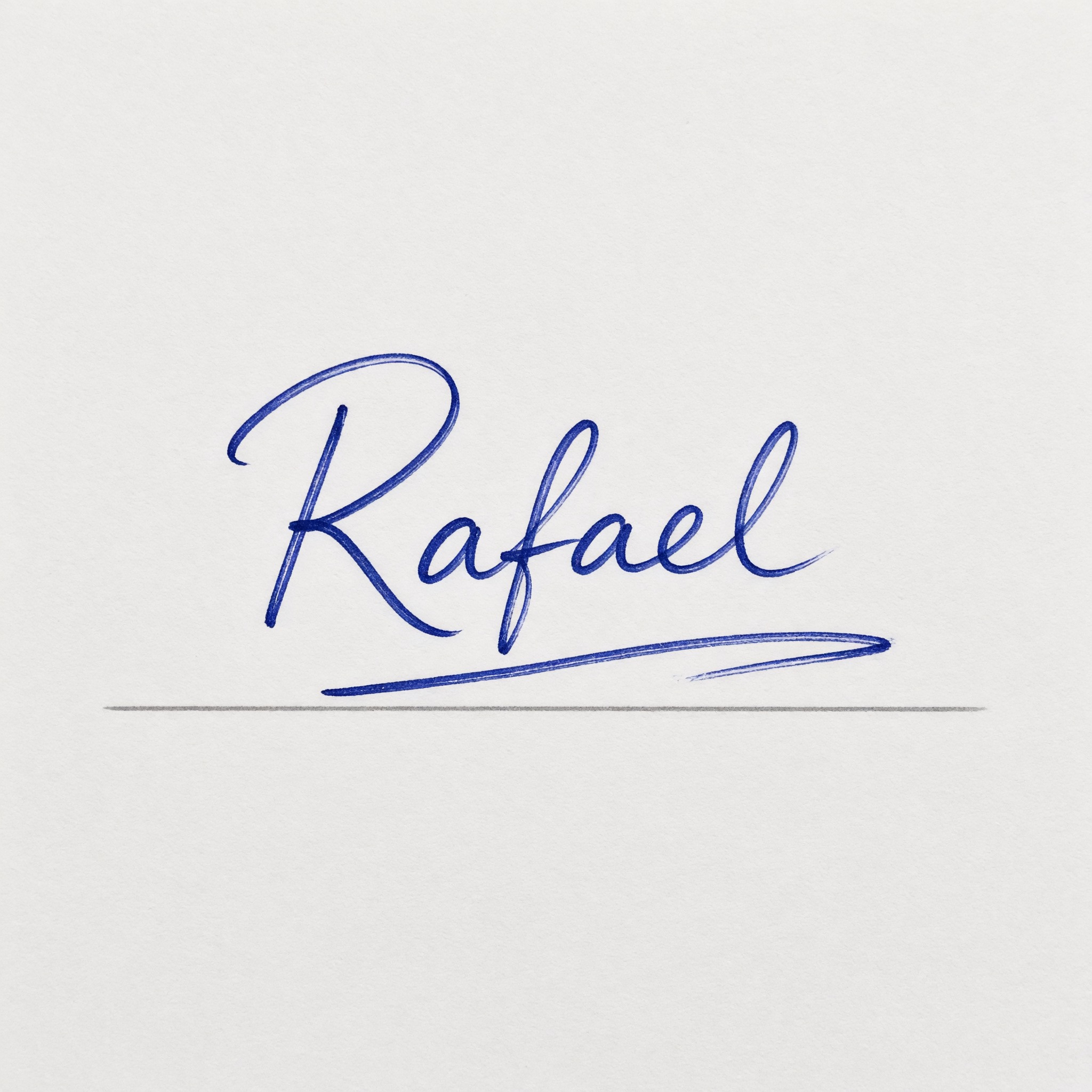 Fonte de IA Assinatura à mão gerada no Grok Imagine: a palavra Rafael