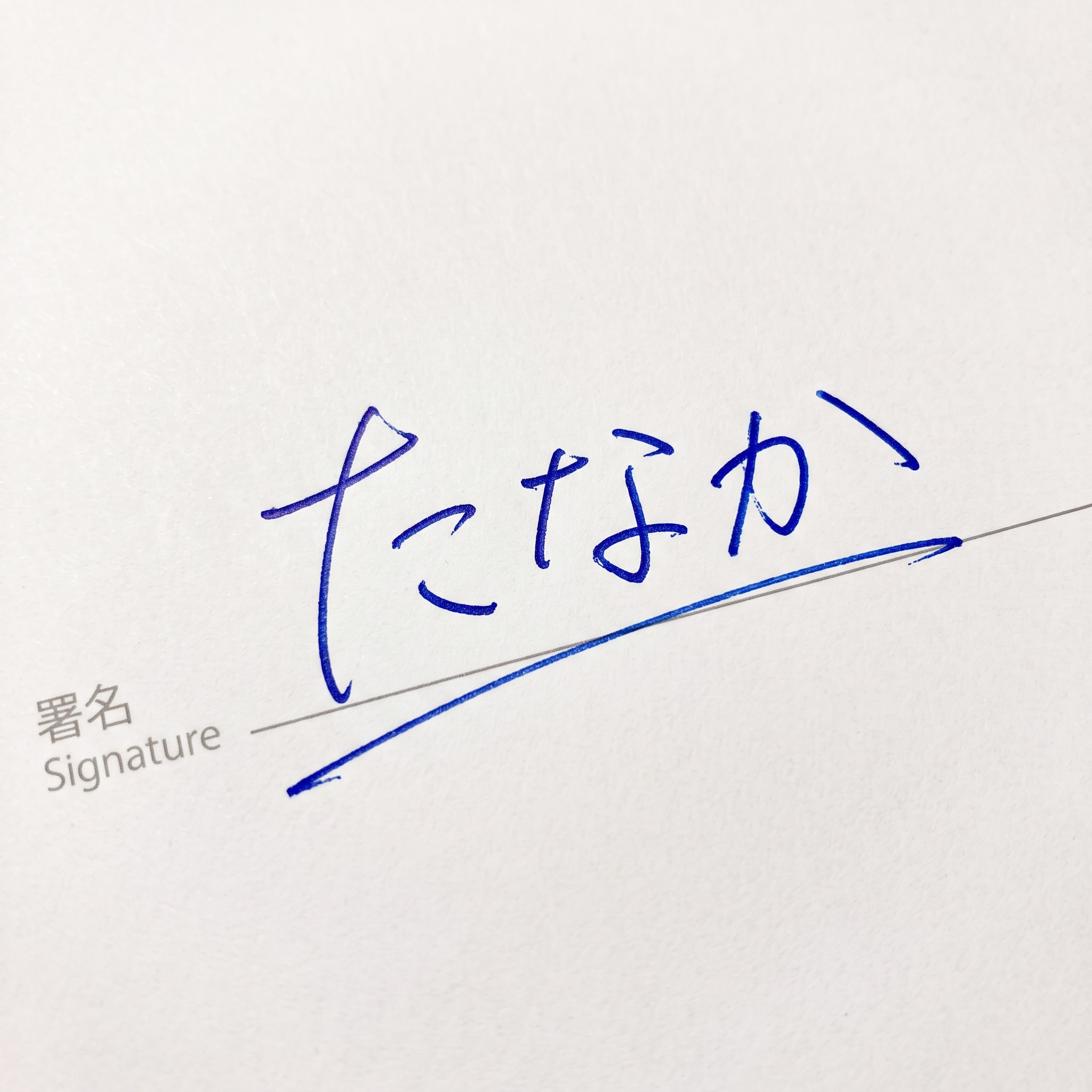 Nano Banana で生成した 手書きサイン AIフォント：文字「たなか」