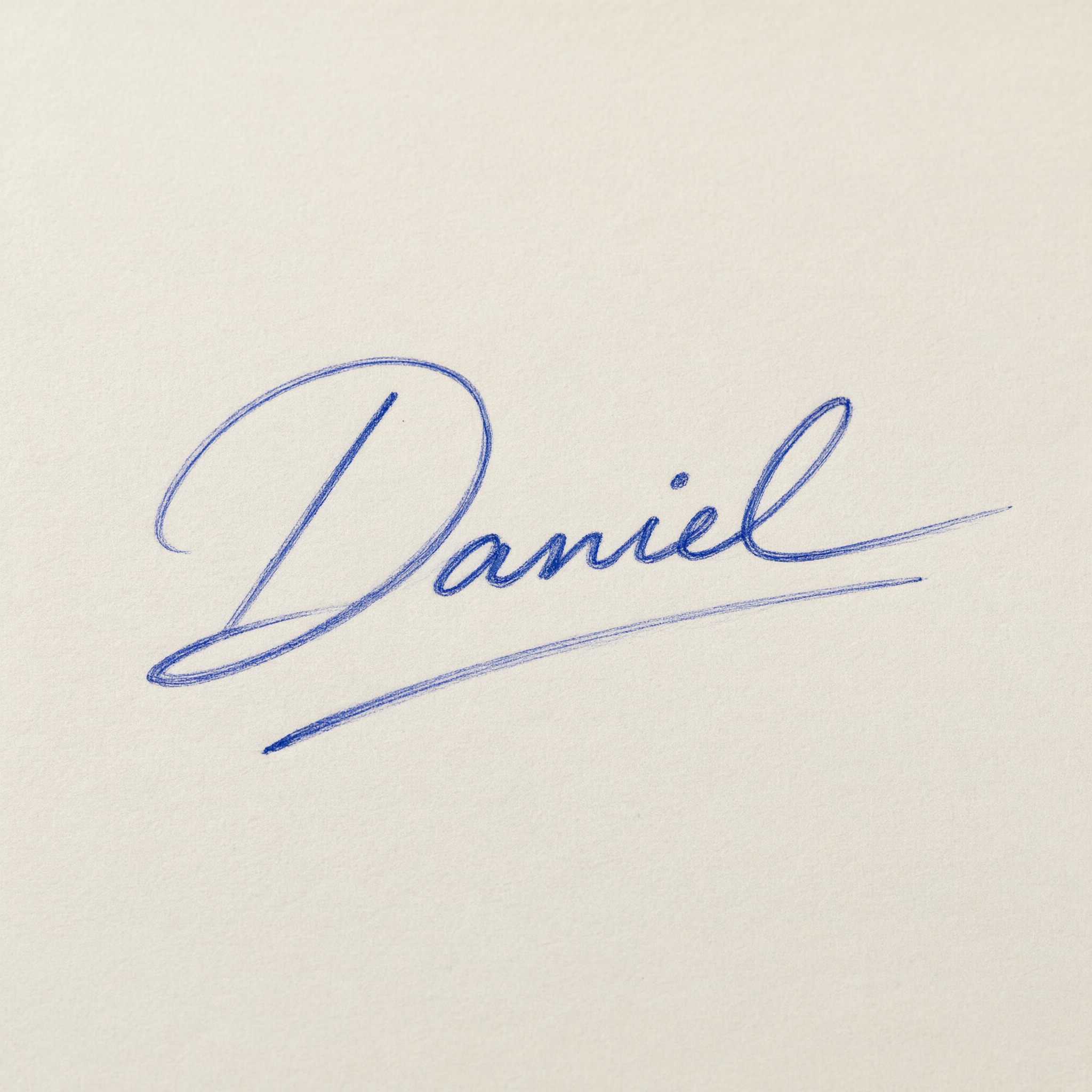Handwritten Signature AI font generated with Qwen-Image: the word Daniel