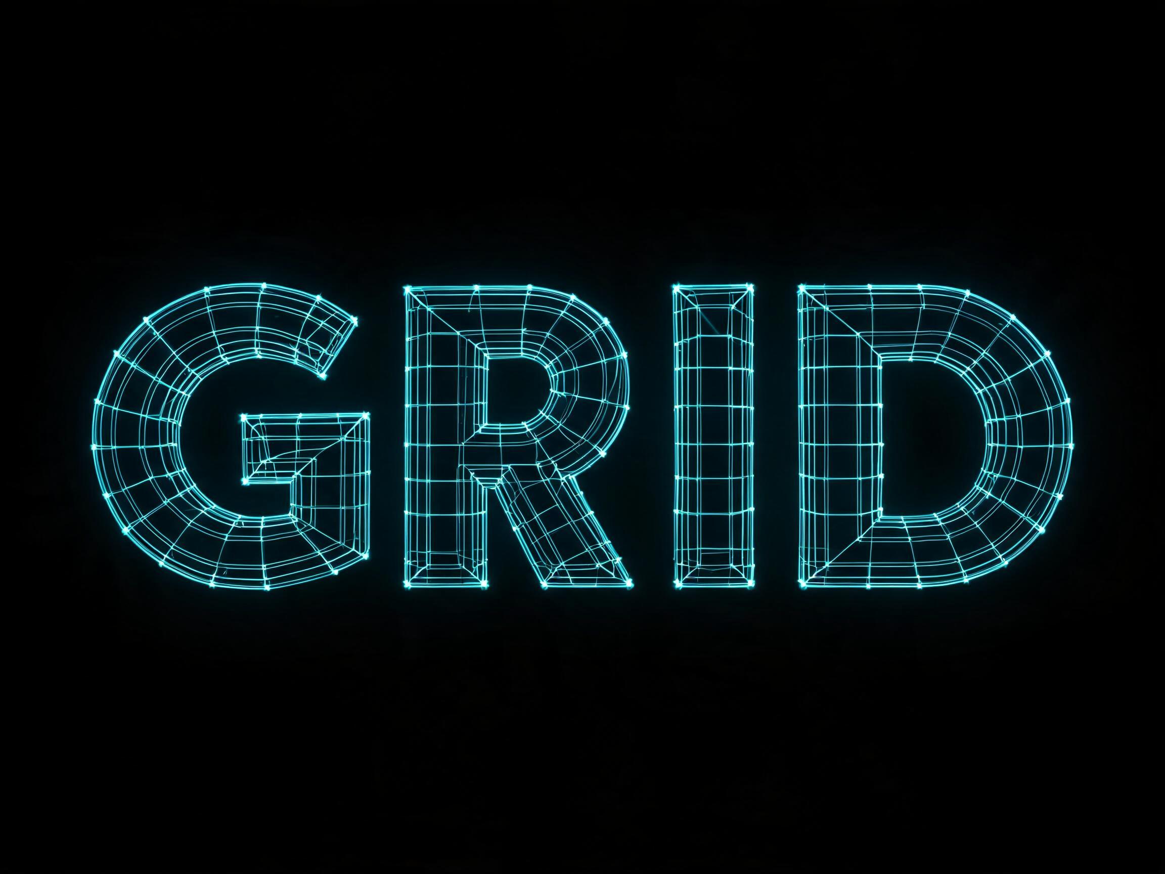 Hologram Grid AI font effect image