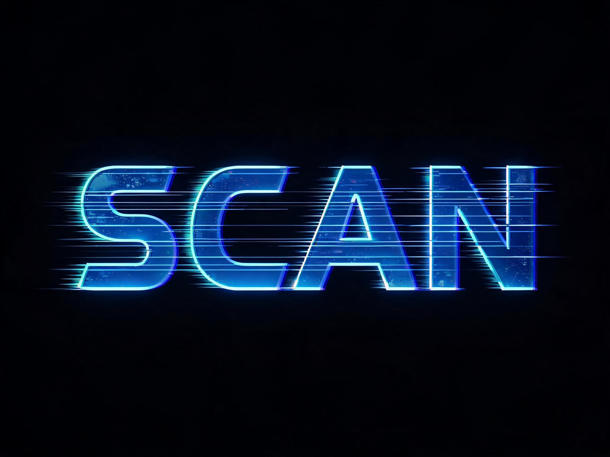 Hologram Scan AI font effect image