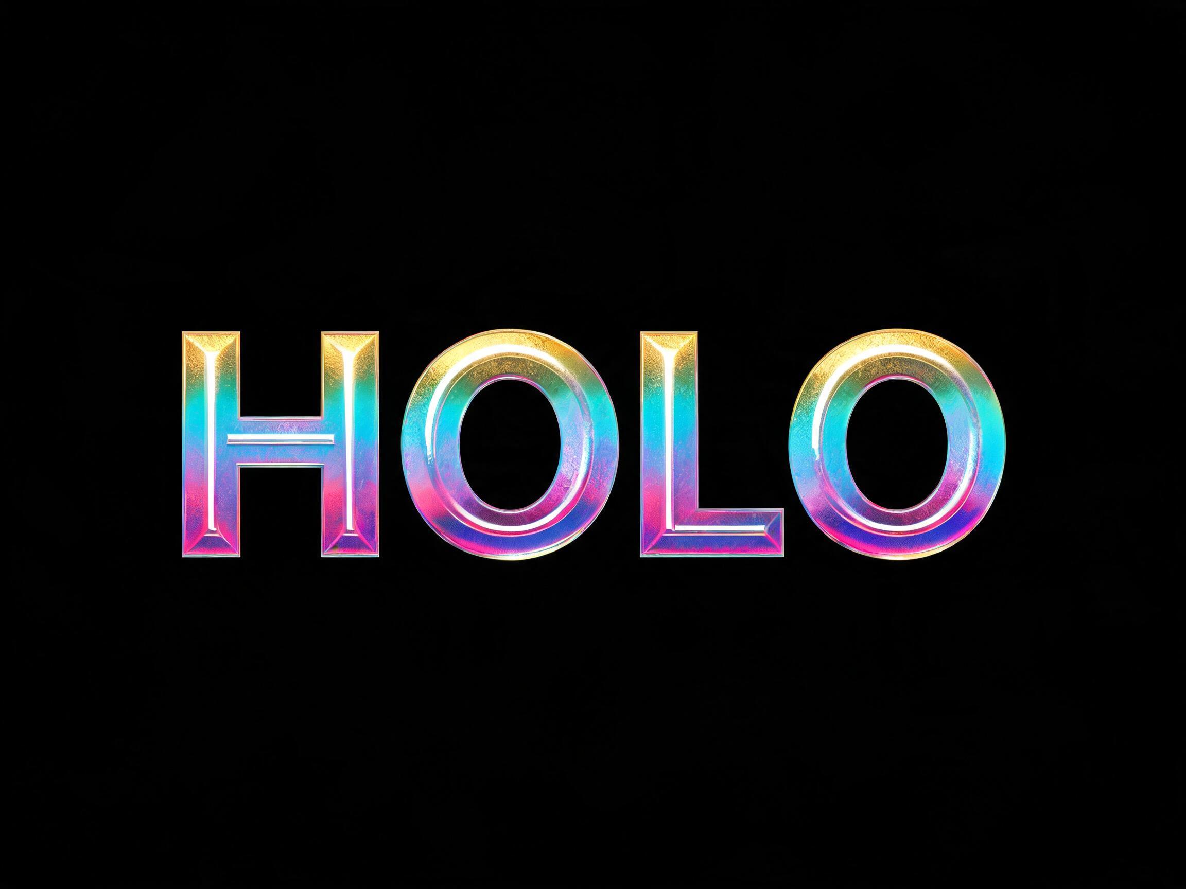 Holographic Foil AI font effect image