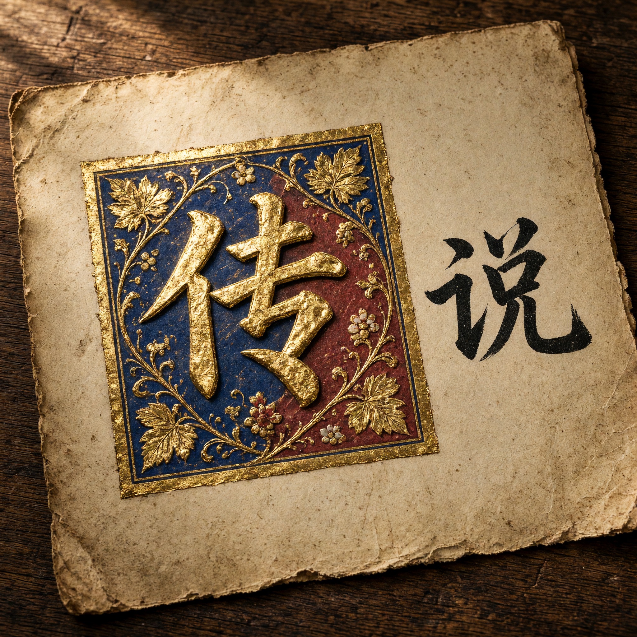 彩饰首字母 AI 字体在 Grok Imagine 上的生成结果：文字 传说