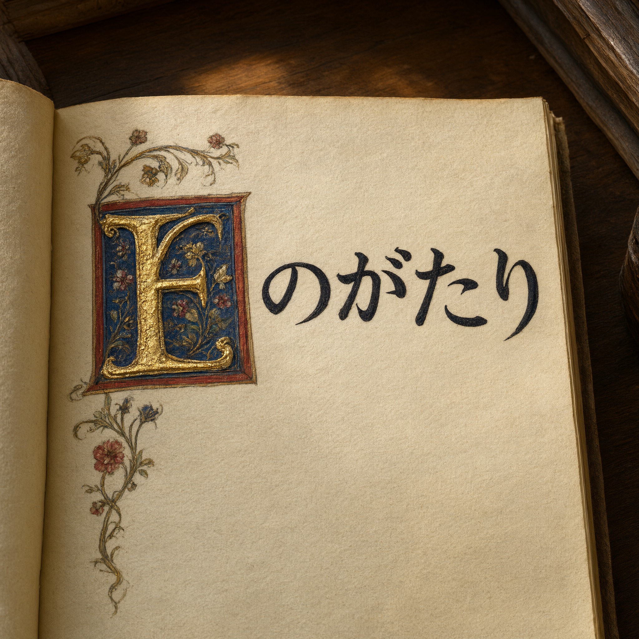 Qwen-Image で生成した 装飾文字 AIフォント：文字「ものがたり」