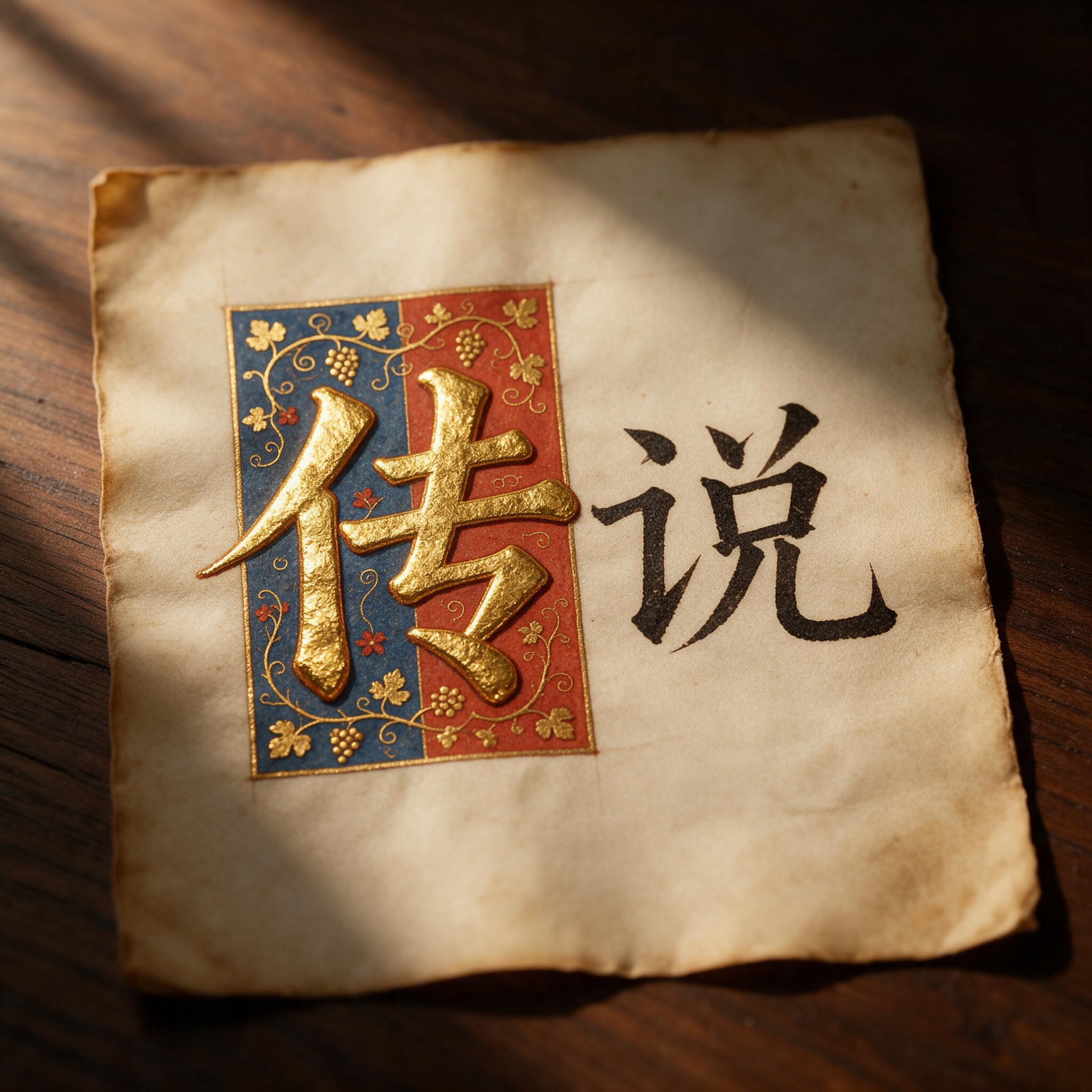 彩饰首字母 AI 字体在 Seedream 上的生成结果：文字 传说