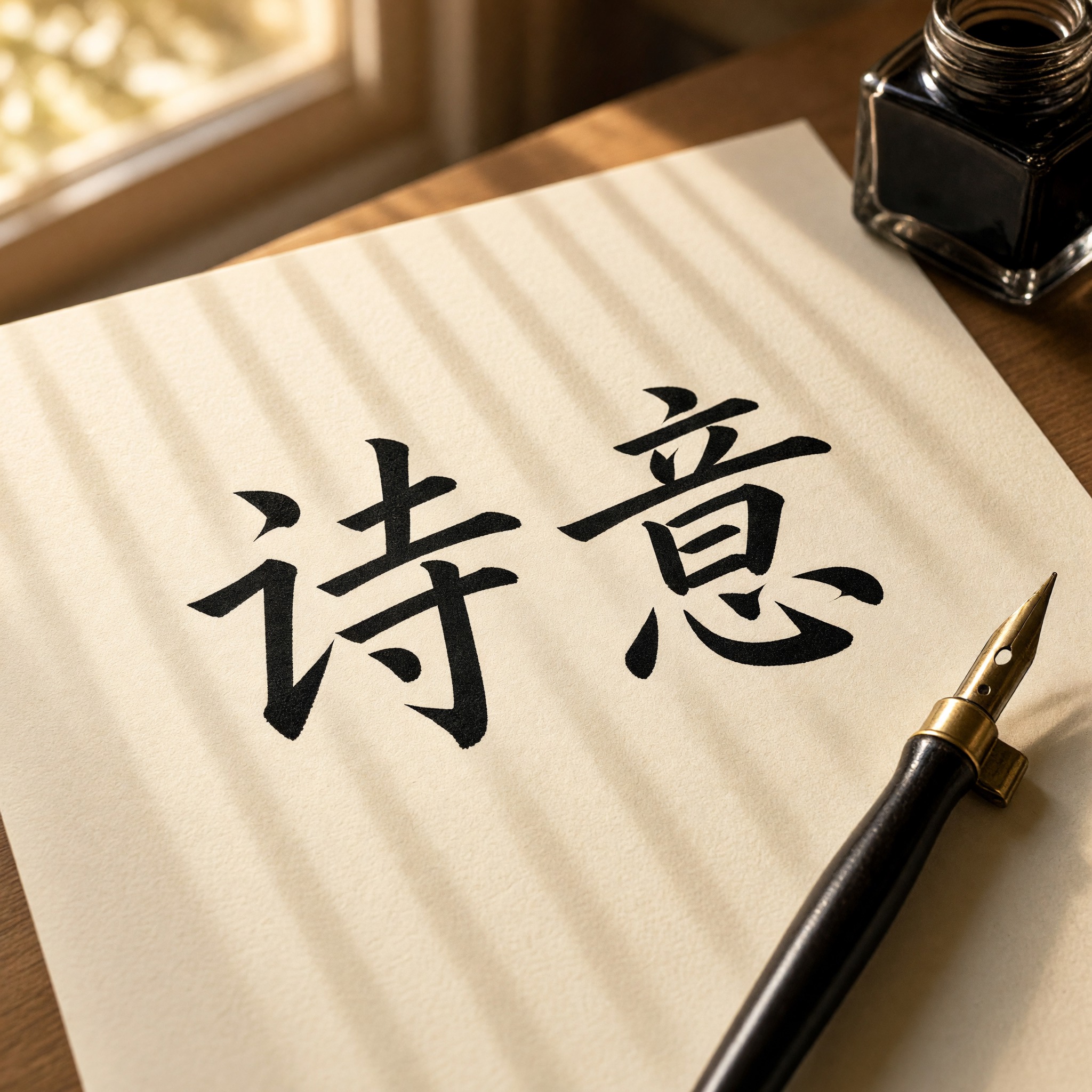 意大利斜体书法 AI 字体在 Grok Imagine 上的生成结果：文字 诗意