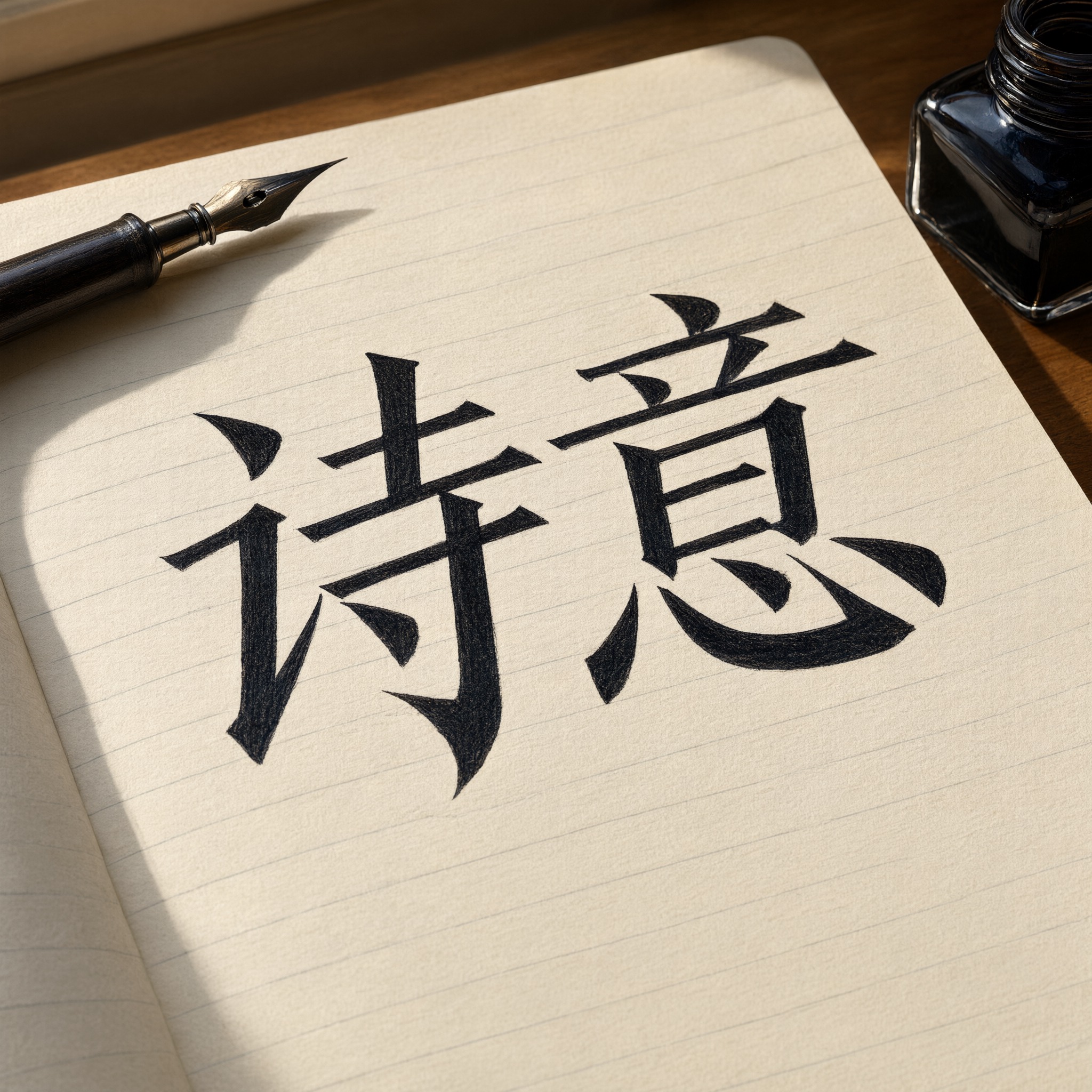 意大利斜体书法 AI 字体在 Qwen-Image 上的生成结果：文字 诗意