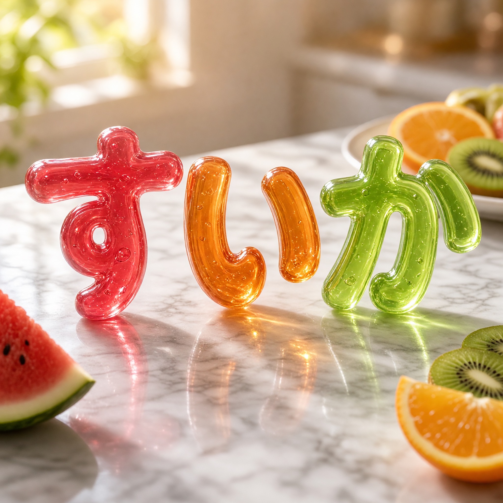 Grok Imagine で生成した ぷるぷる文字 AIフォント:文字「すいか」