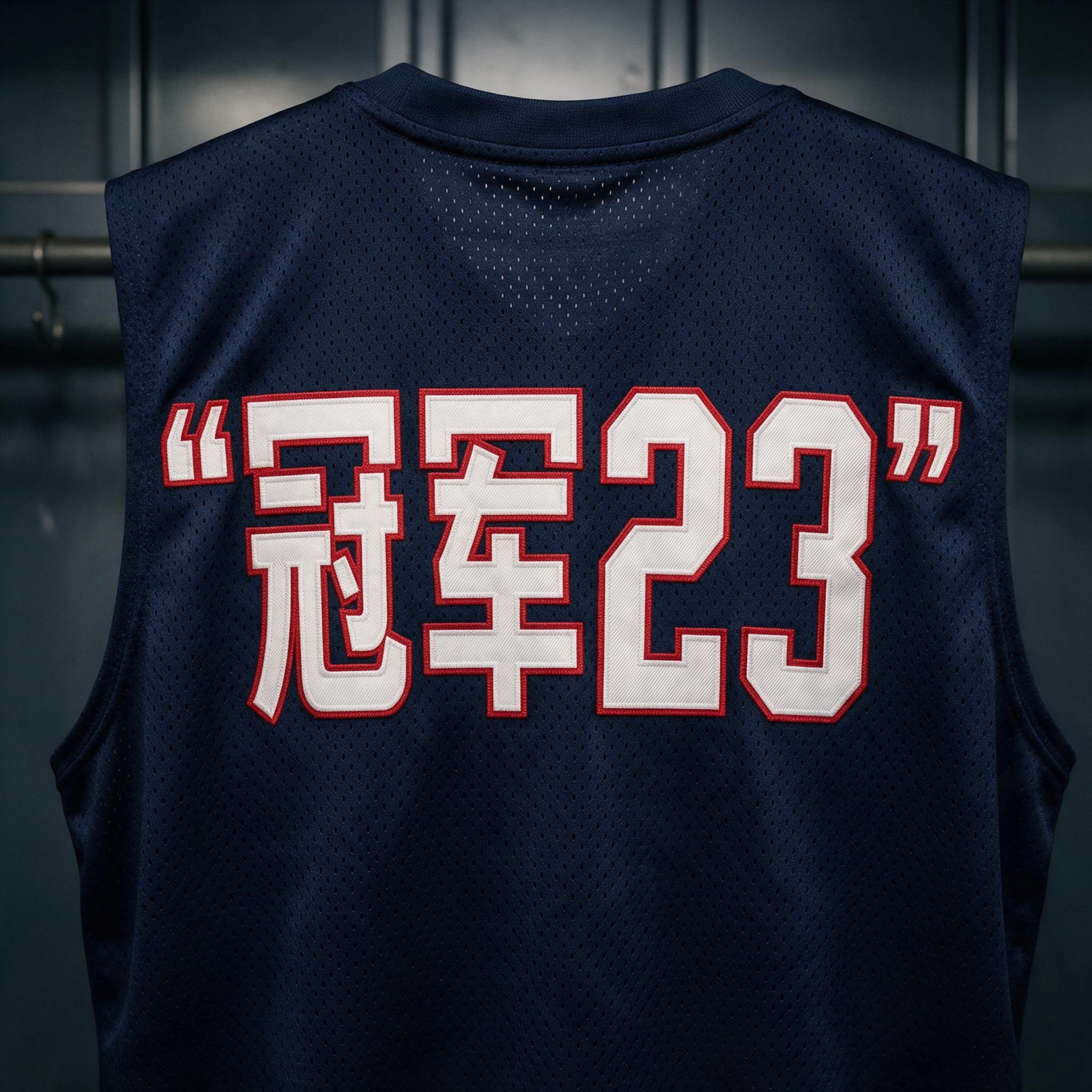 球衣号码字体 AI 字体在 Seedream 上的生成结果：文字 冠军23
