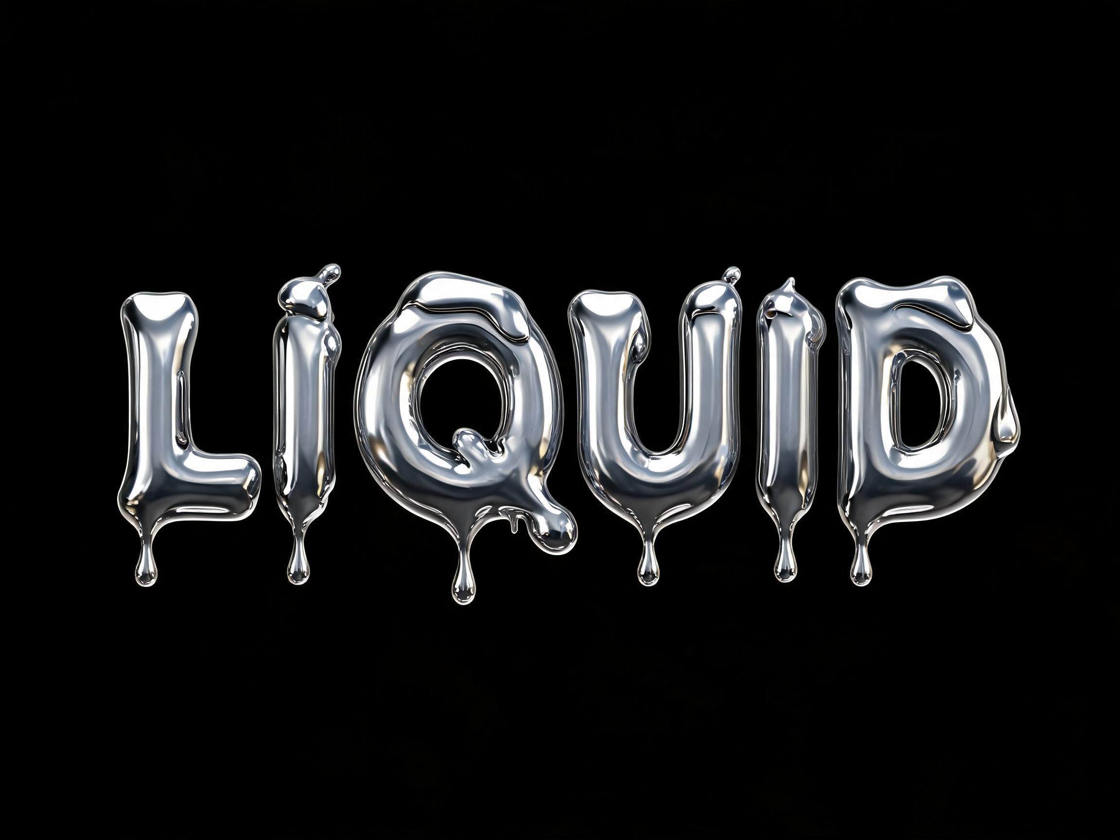 Liquid Metal AI font effect image