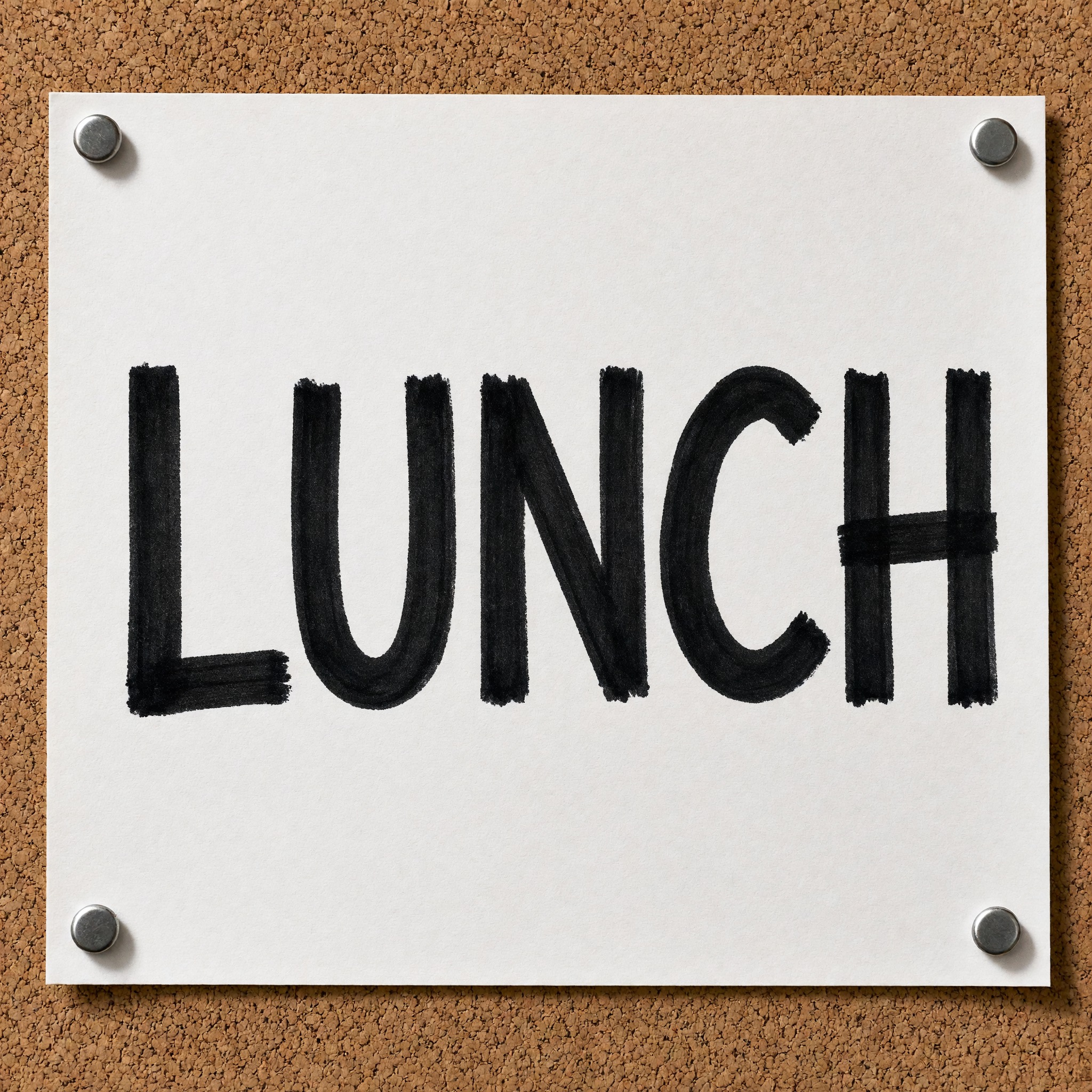 Marker Font AI font generated with Grok Imagine: the word LUNCH