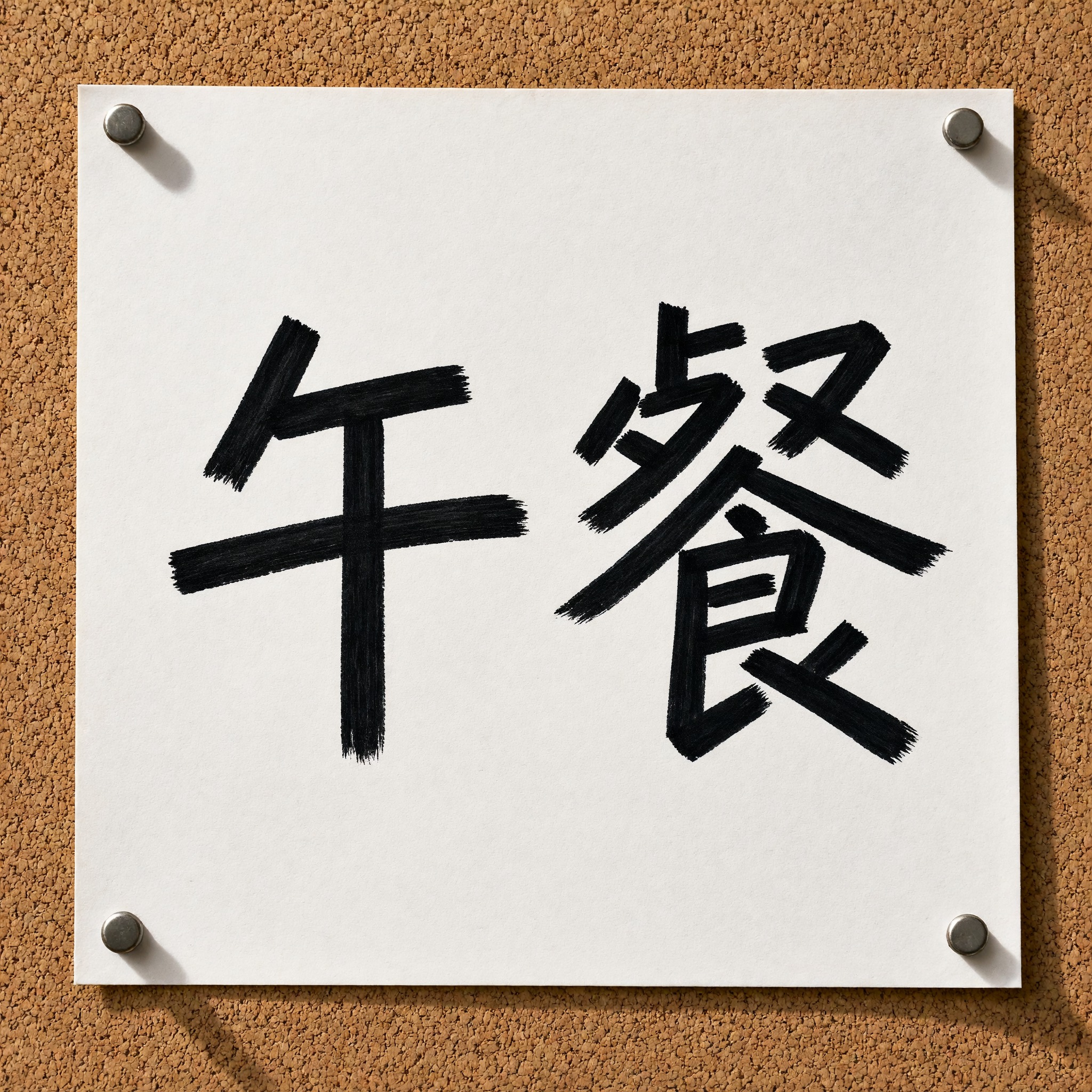 马克笔字体 AI 字体在 Grok Imagine 上的生成结果:文字 午餐