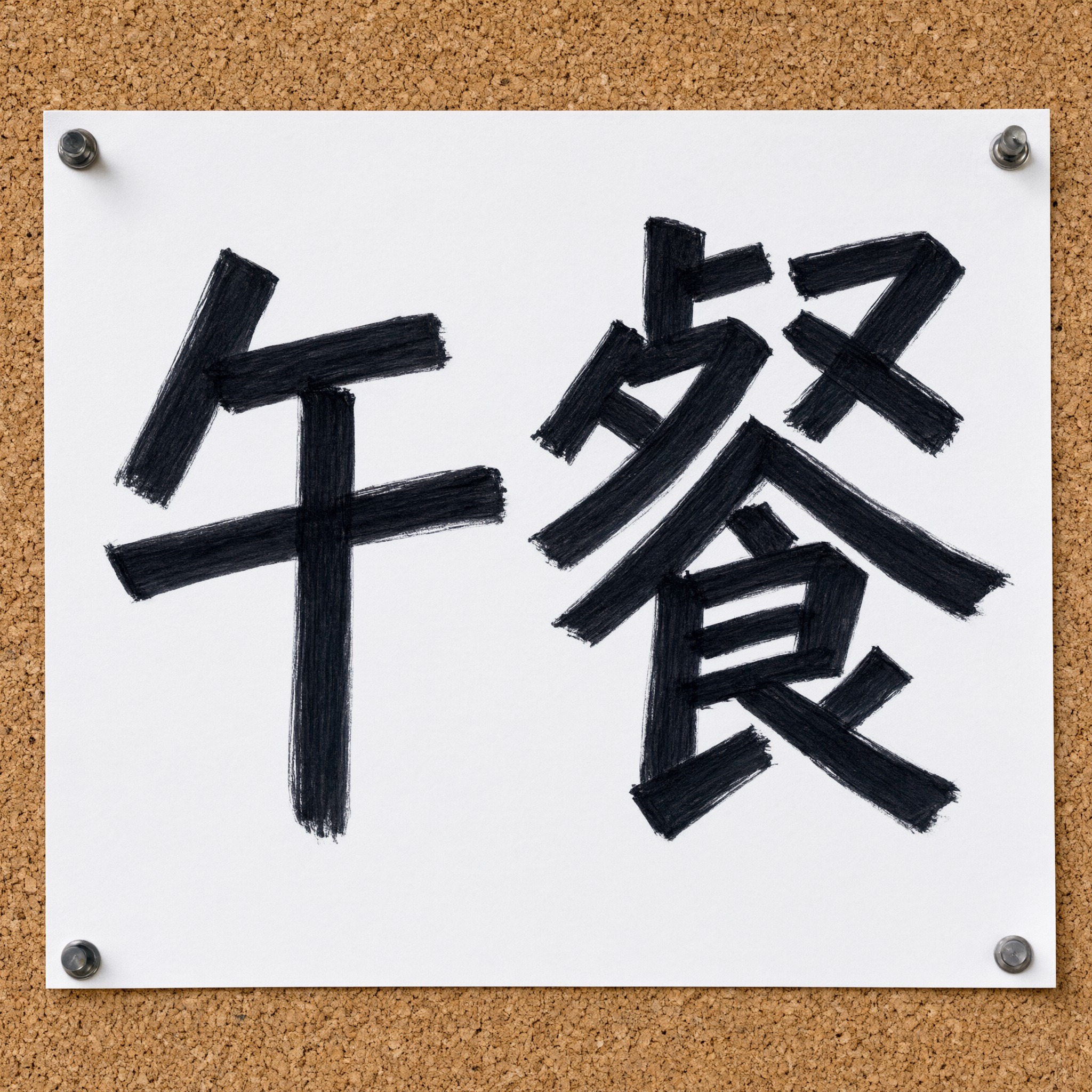 马克笔字体 AI 字体在 Qwen-Image 上的生成结果：文字 午餐