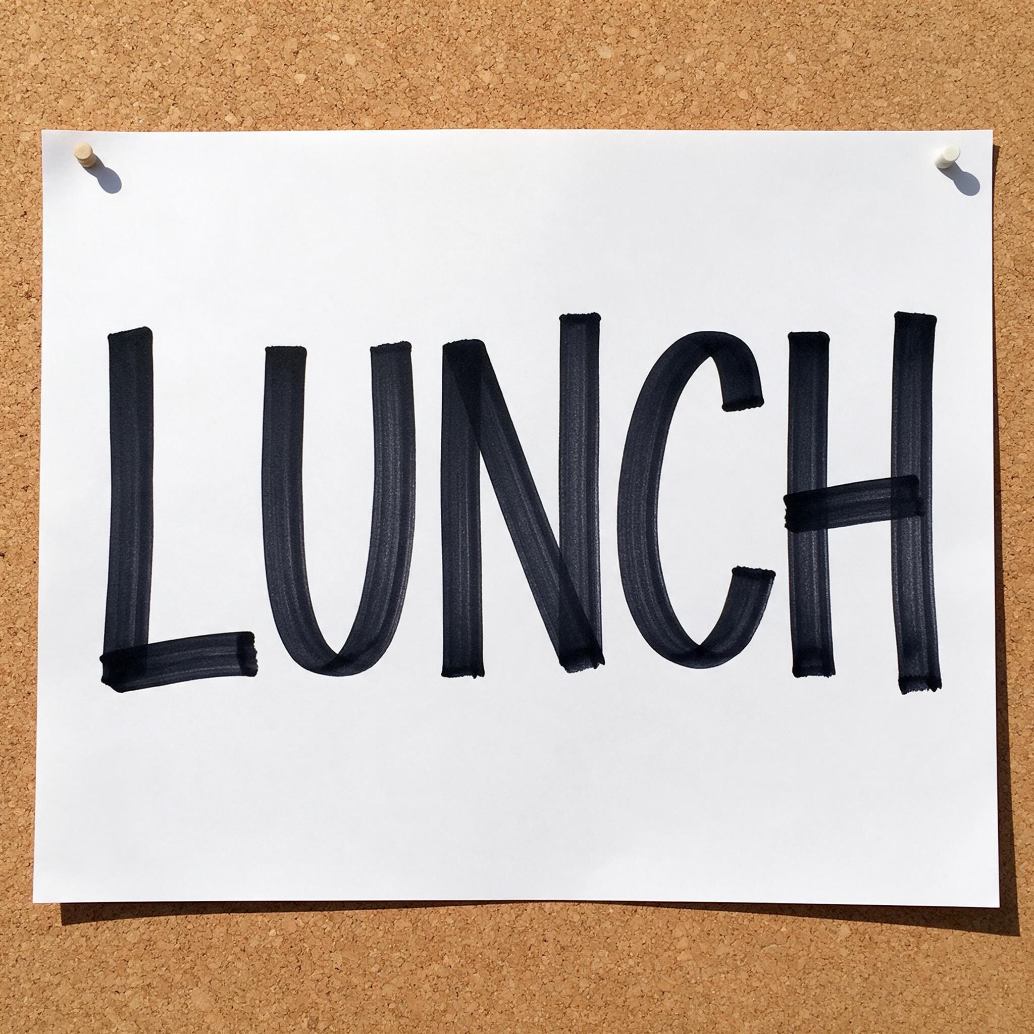 Marker Font AI font generated with Seedream: the word LUNCH