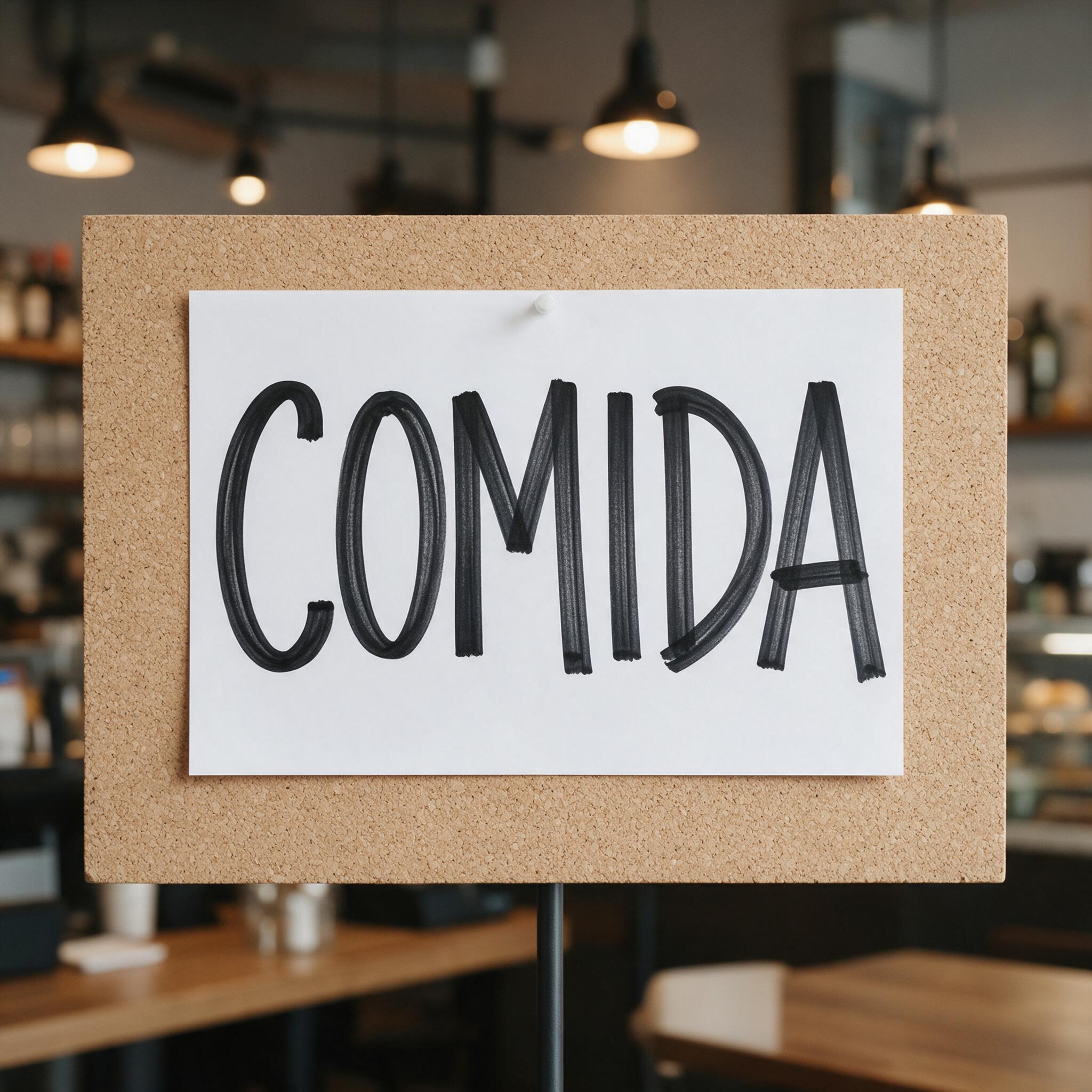 Fuente de IA Letra de plumón generada con Seedream: la palabra COMIDA