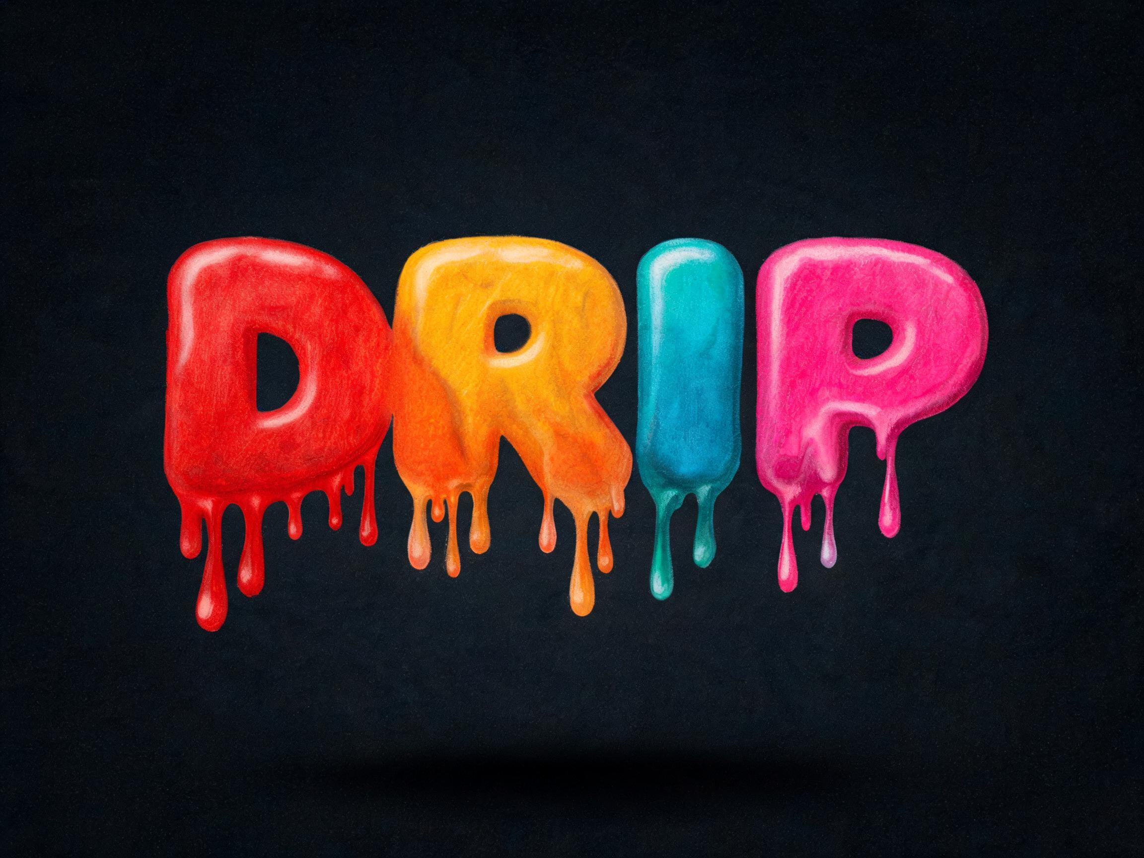 Melting Colorful Wax AI 字体效果图