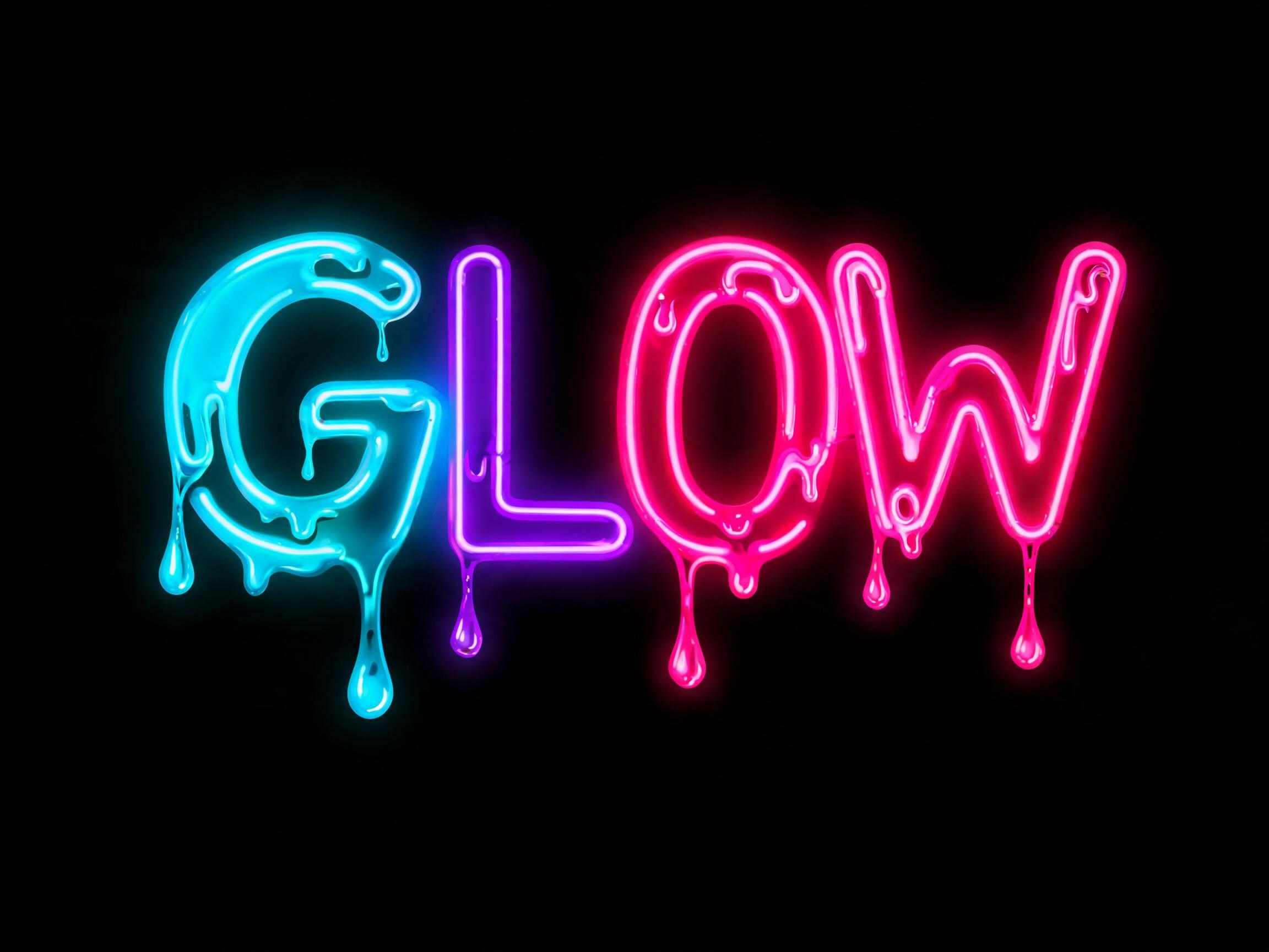 Melting Neon Glow AI font effect image