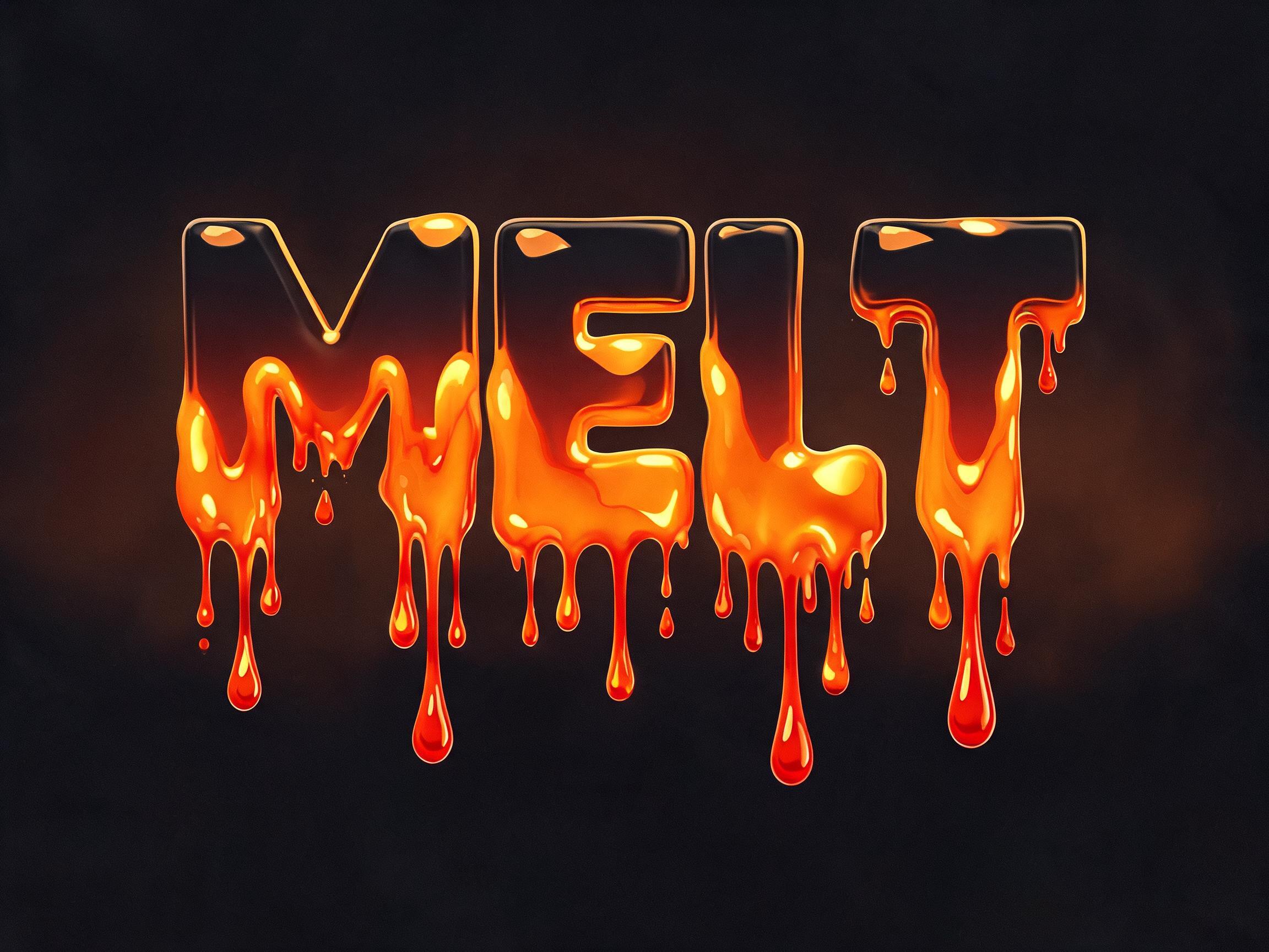 Melting Wax Display AI font effect image