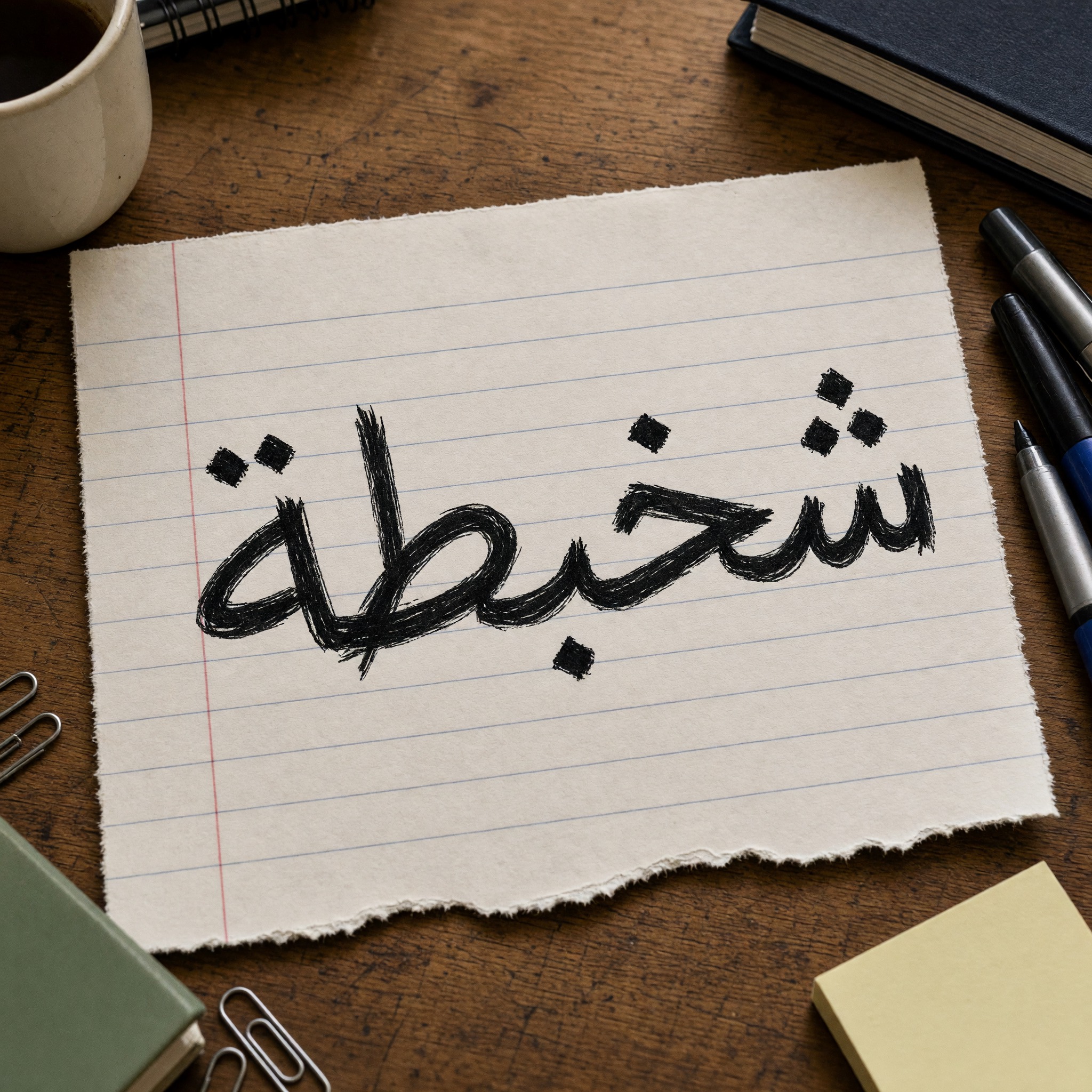 خط خط يد فوضوي بالذكاء الاصطناعي من توليد Grok Imagine: كلمة شخبطة