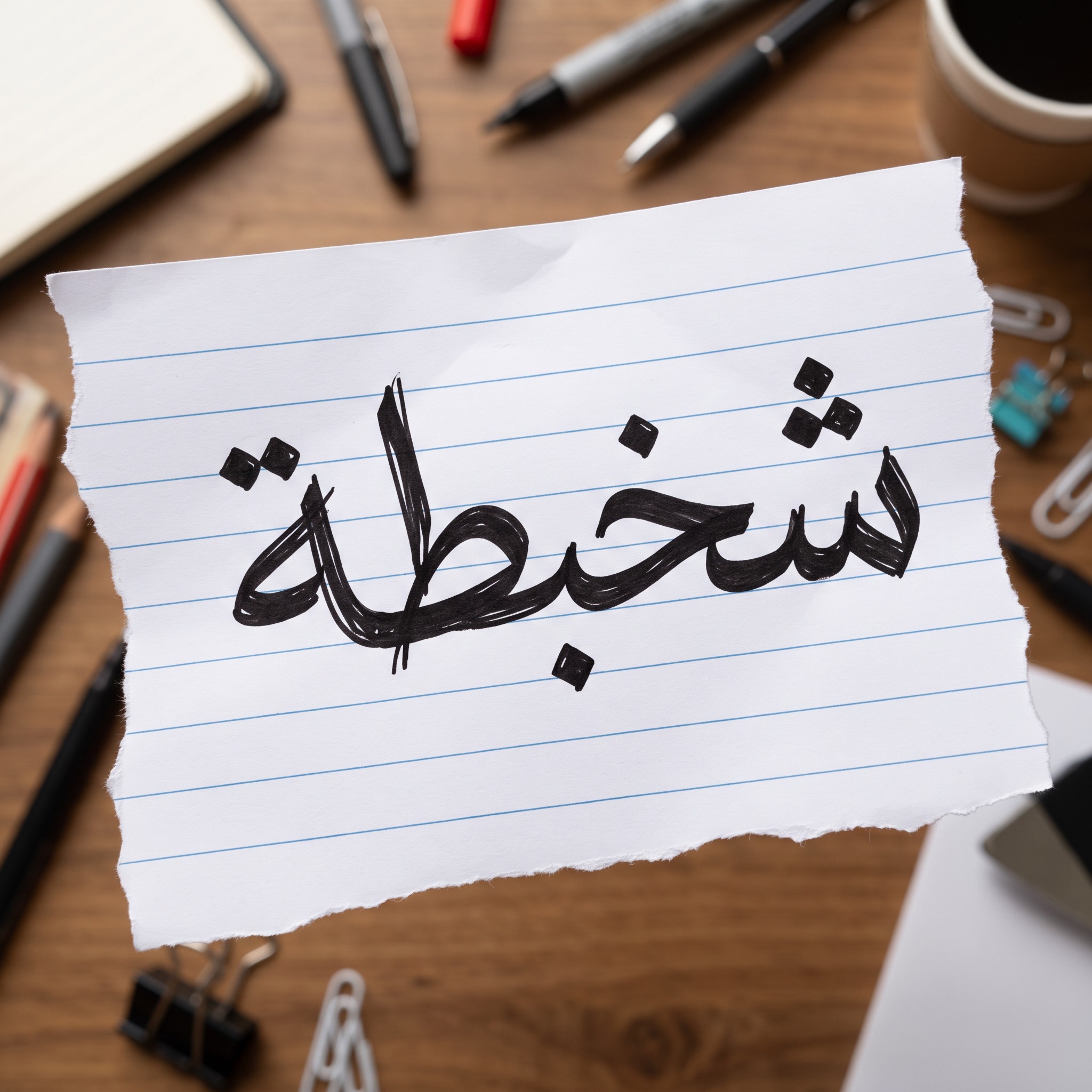 خط خط يد فوضوي بالذكاء الاصطناعي من توليد Nano Banana: كلمة شخبطة