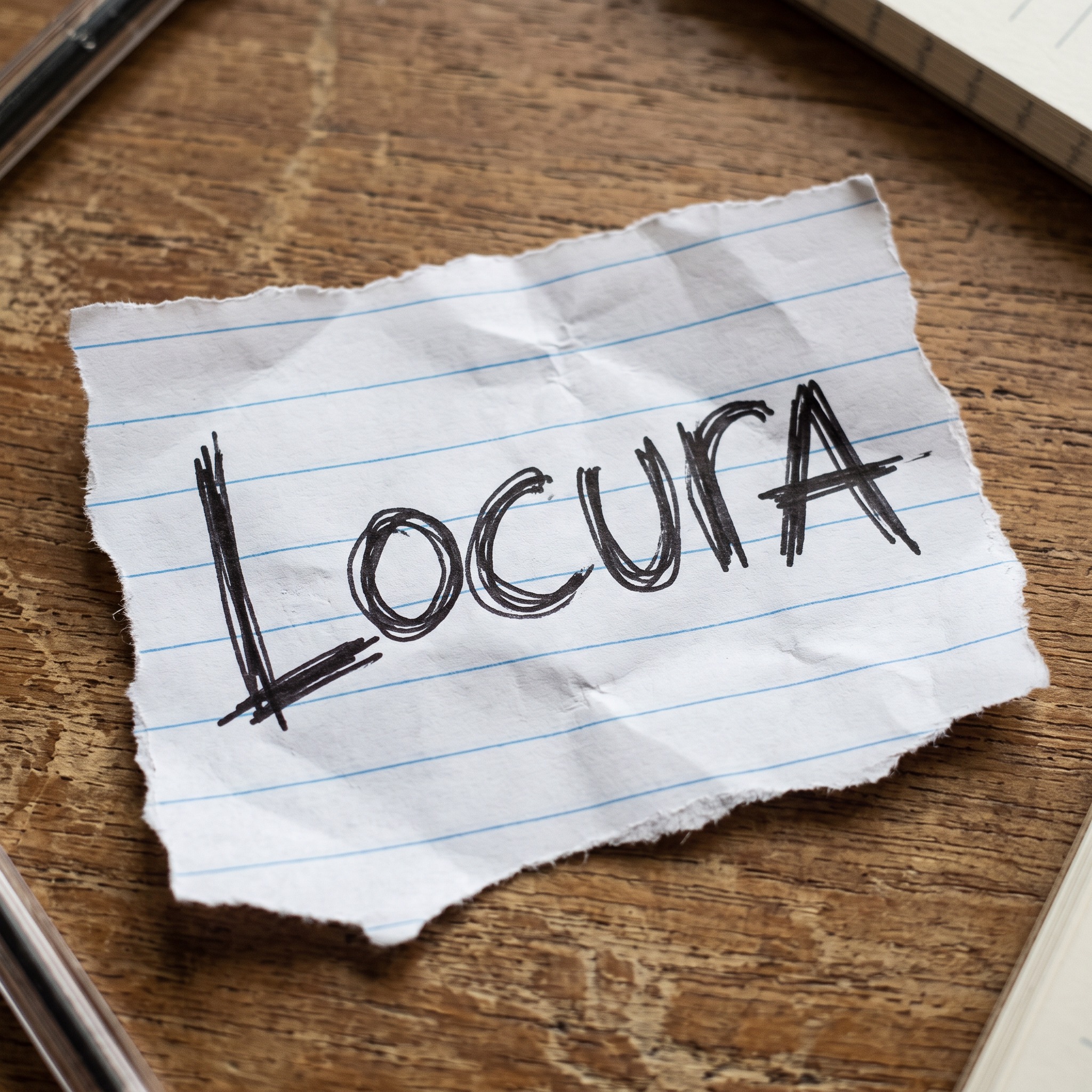 Fuente de IA Letra desordenada generada con Nano Banana: la palabra Locura