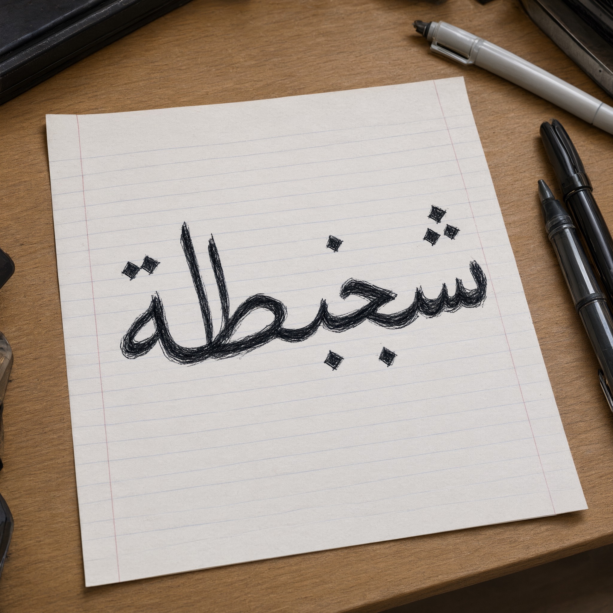 خط خط يد فوضوي بالذكاء الاصطناعي من توليد Qwen-Image: كلمة شخبطة