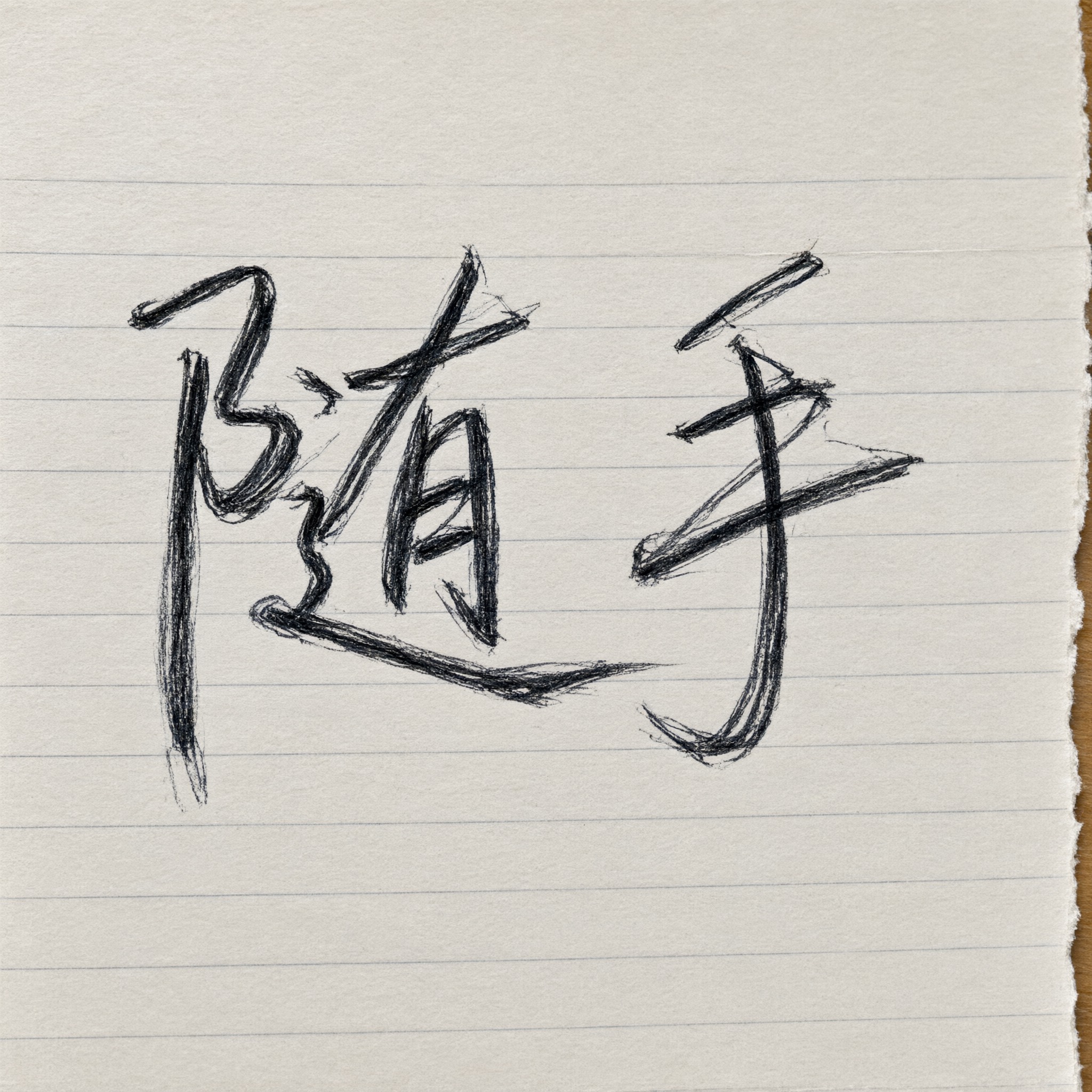 潦草手写字 AI 字体在 Qwen-Image 上的生成结果：文字 随手