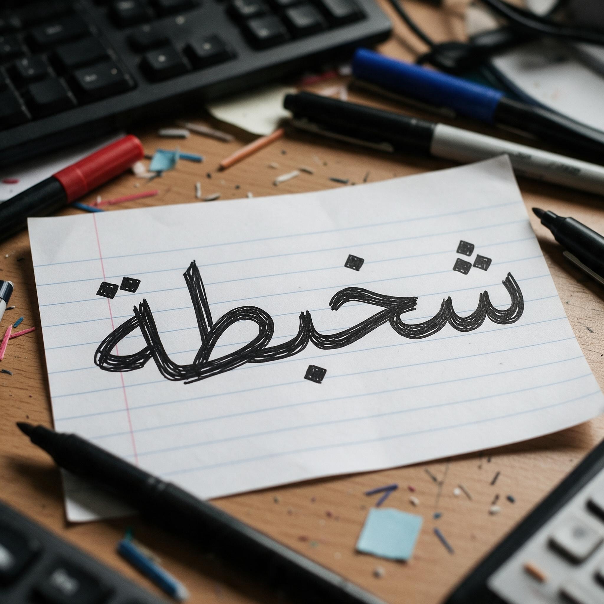 خط خط يد فوضوي بالذكاء الاصطناعي من توليد Seedream: كلمة شخبطة