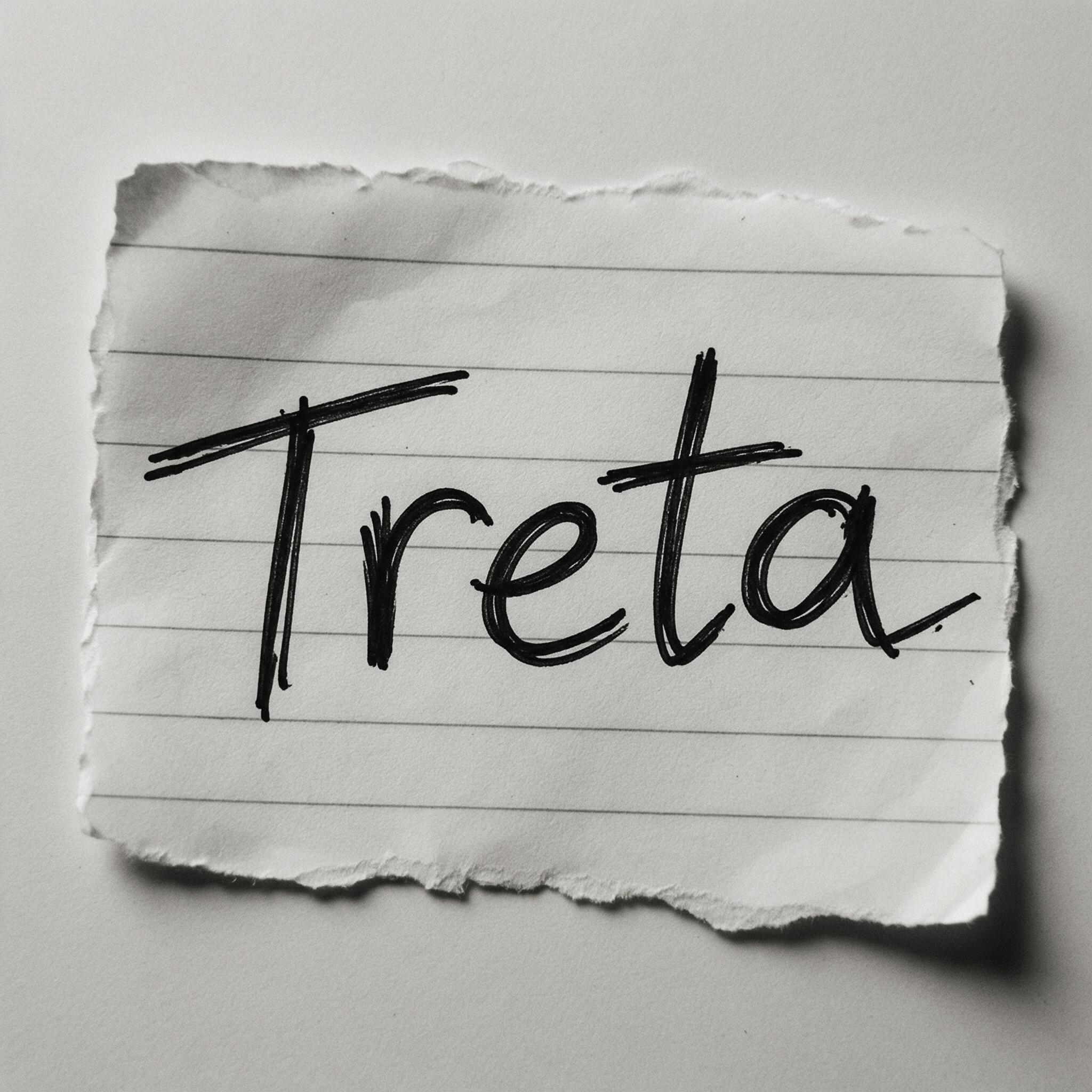 Fonte de IA Letra bagunçada gerada no Seedream: a palavra Treta