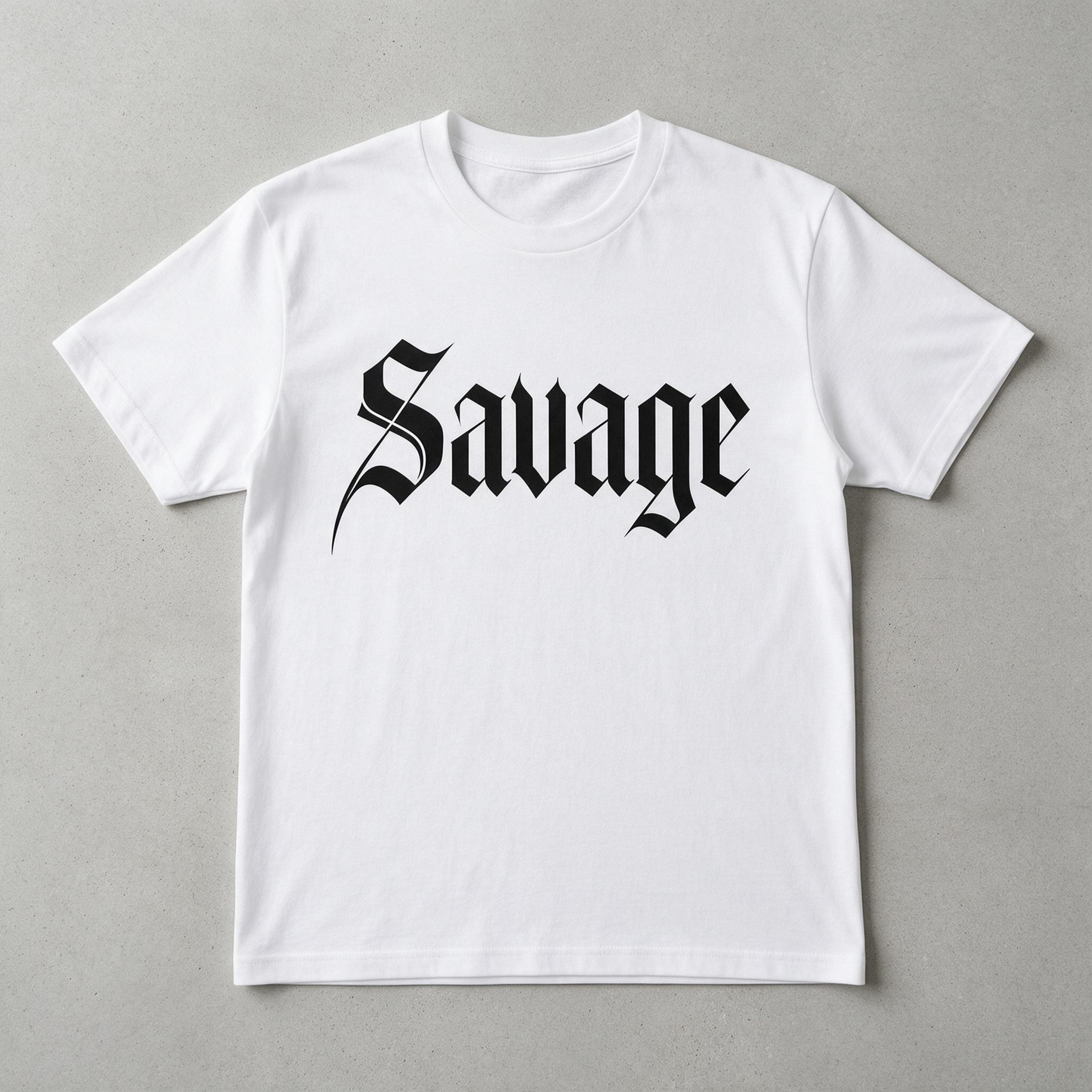 Modern Gothic Font AI font generated with Seedream: the word Savage