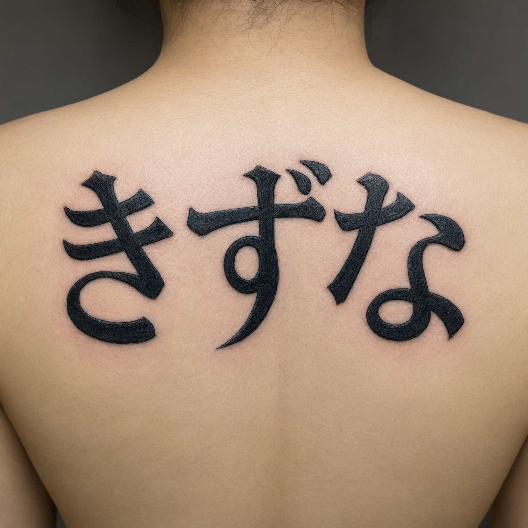 Qwen-Image で生成した オールドイングリッシュ タトゥー AIフォント：文字「きずな」