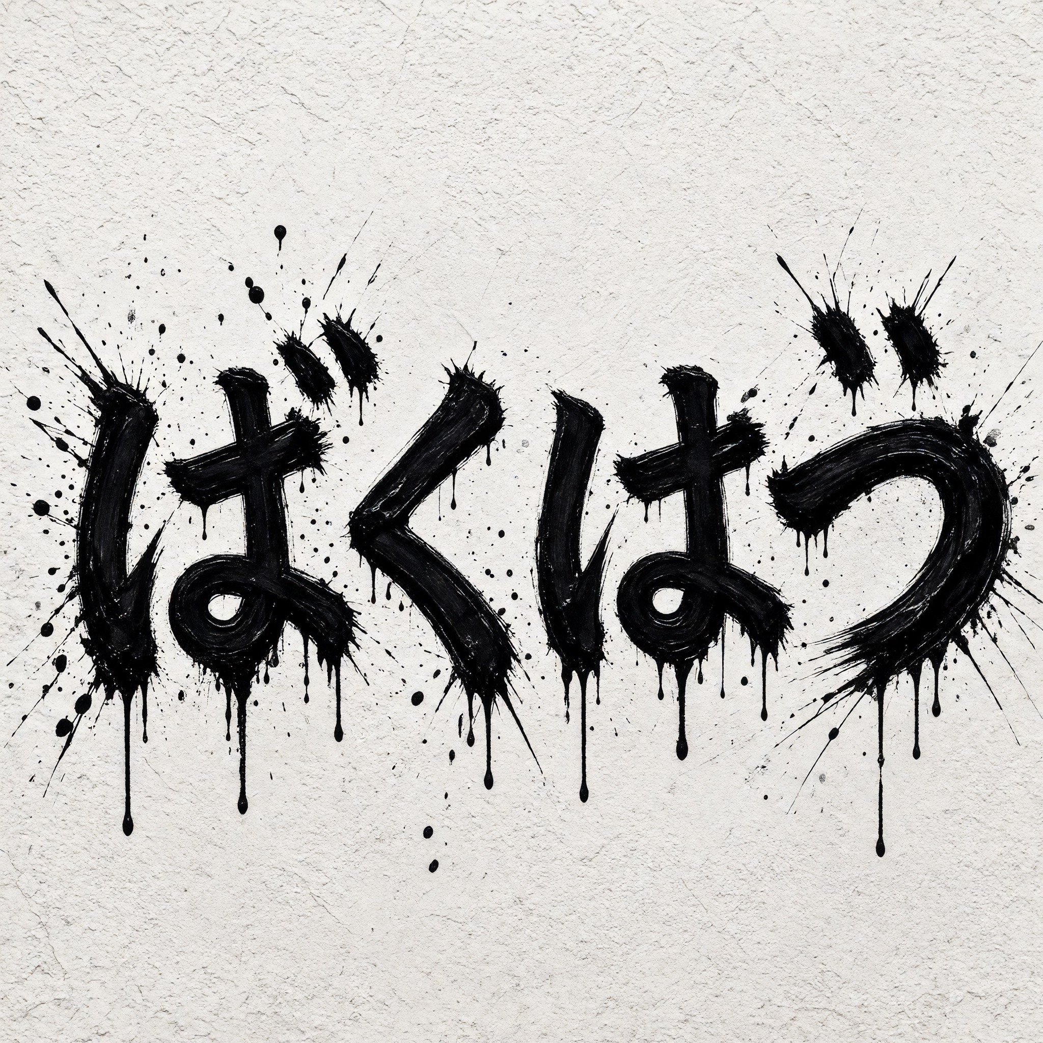 Grok Imagine で生成した ペイントしぶき文字 AIフォント：文字「ばくはつ」