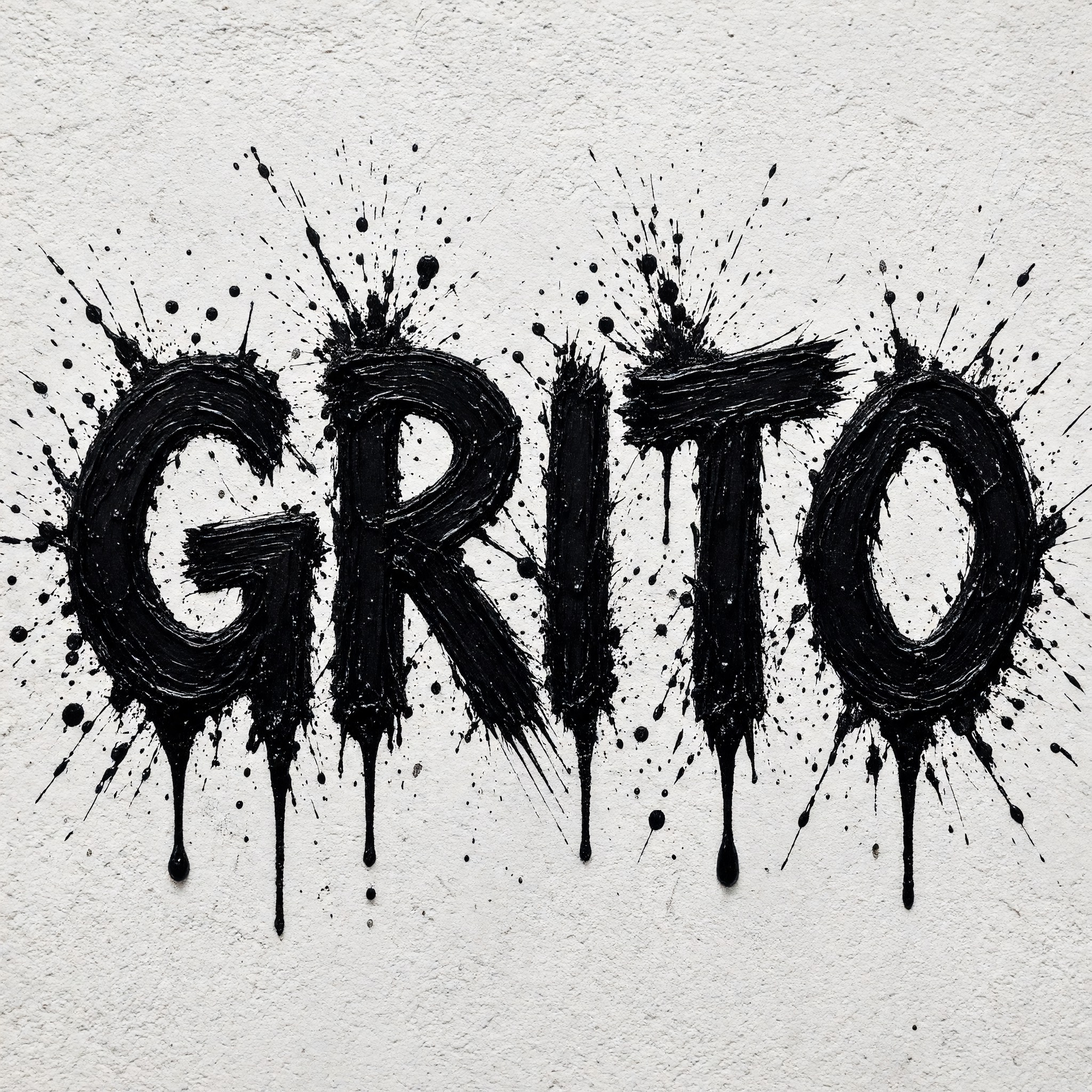 Fonte de IA Fonte respingo gerada no Grok Imagine: a palavra GRITO