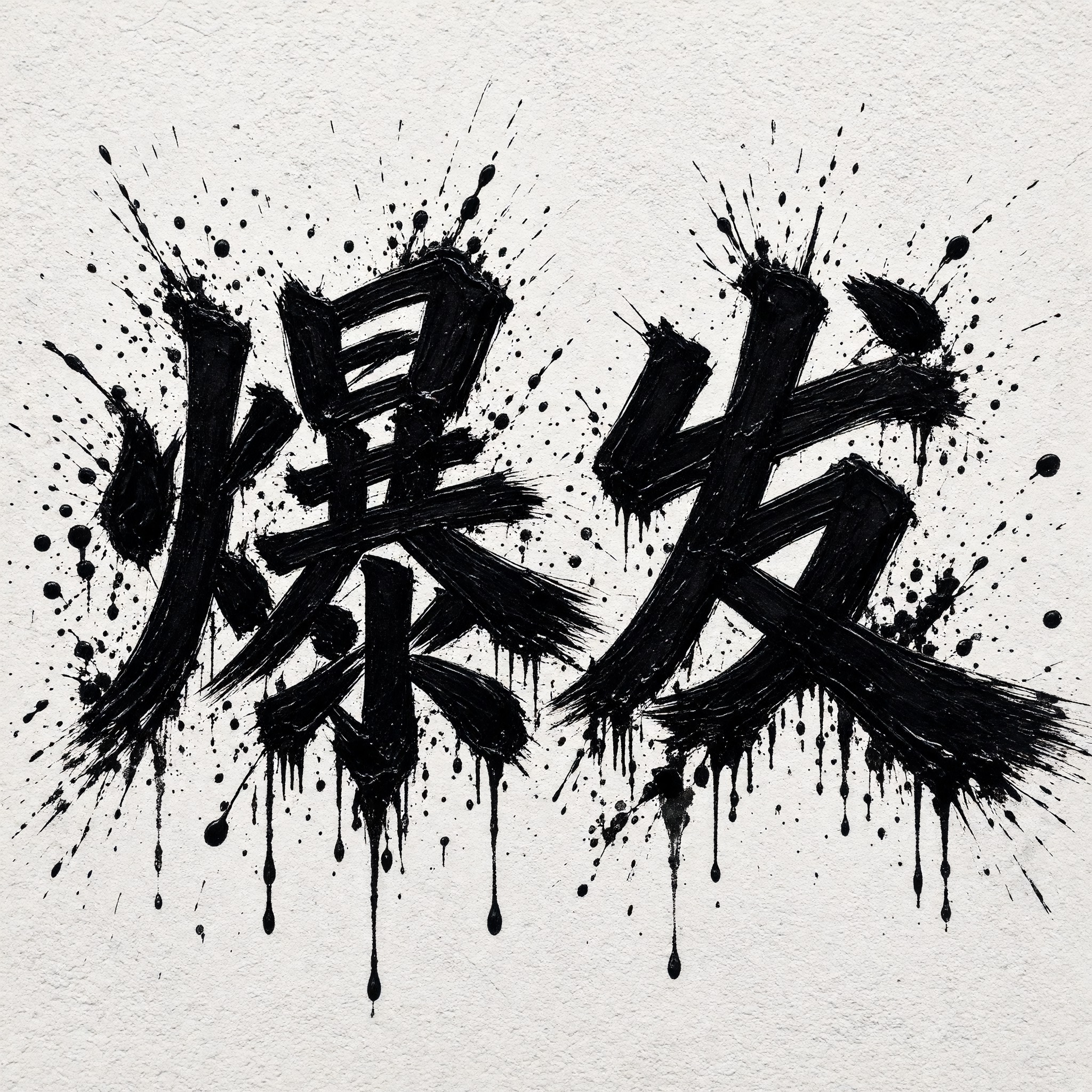 泼溅字体 AI 字体在 Grok Imagine 上的生成结果：文字 爆发