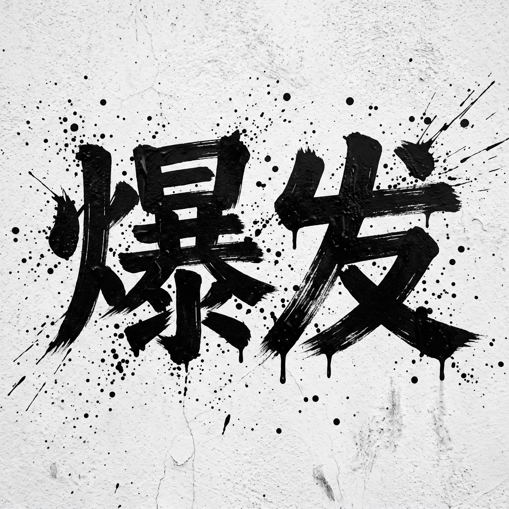 泼溅字体 AI 字体在 Nano Banana 上的生成结果：文字 爆发