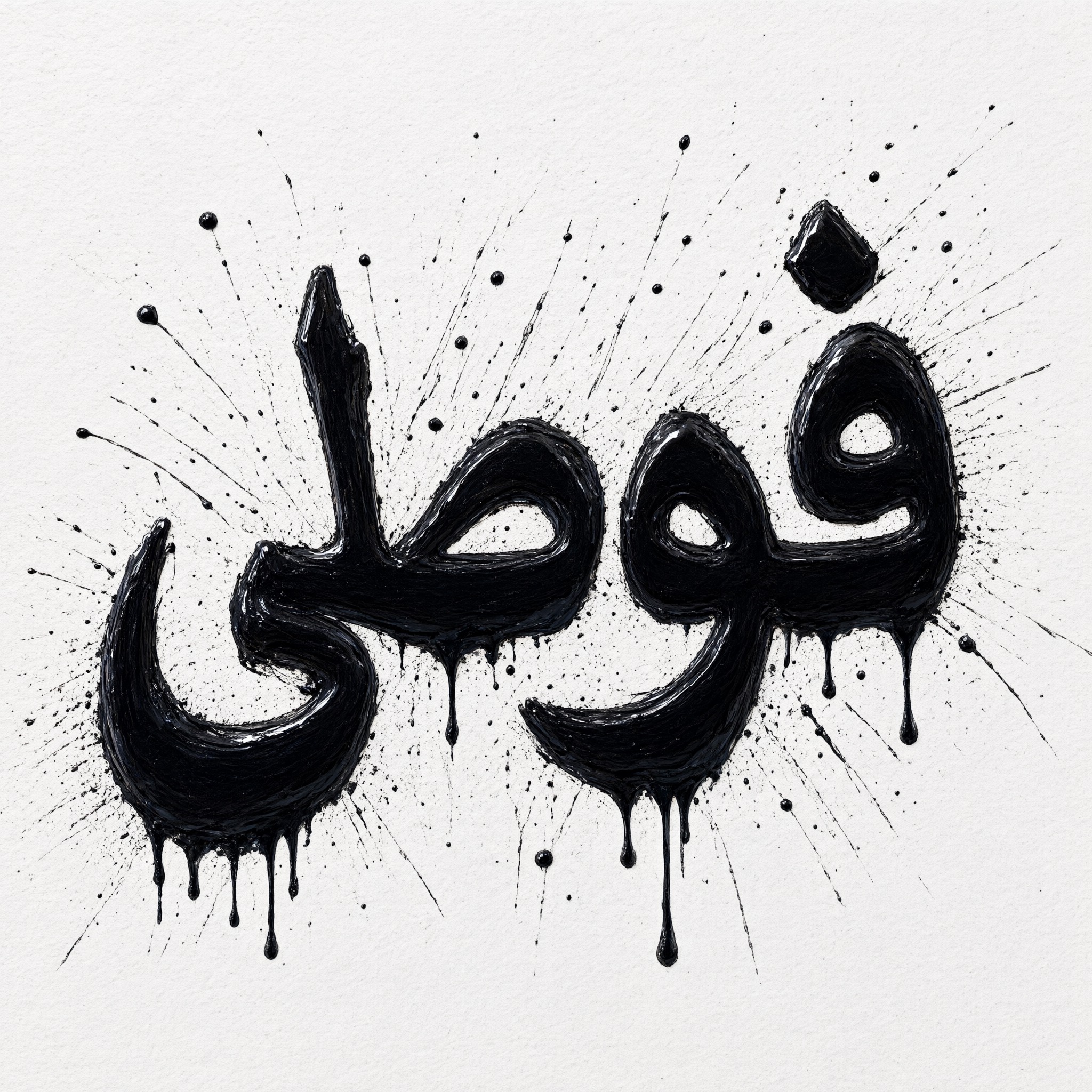 خط خط رذاذ الطلاء بالذكاء الاصطناعي من توليد Qwen-Image: كلمة فوضى