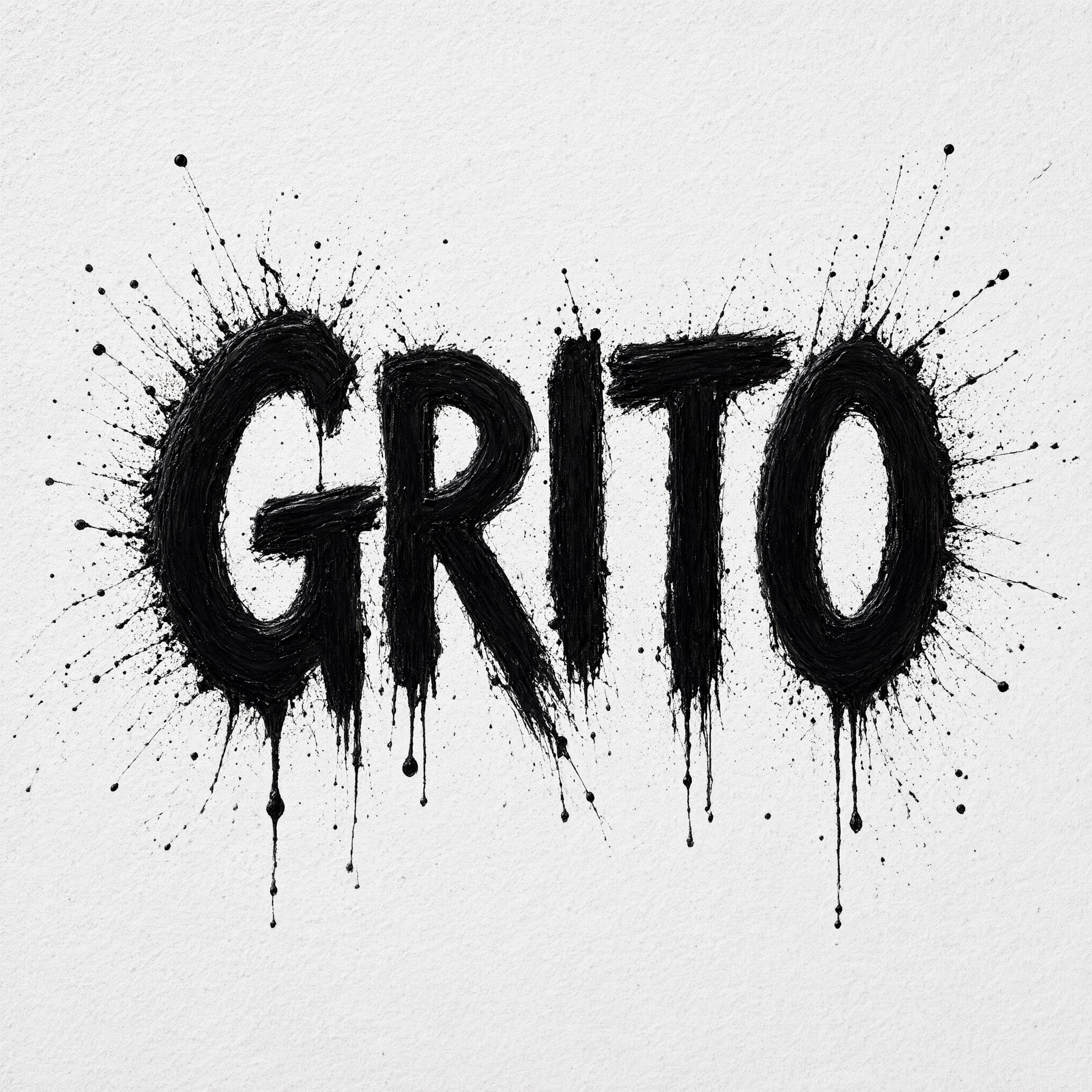 Fonte de IA Fonte respingo gerada no Qwen-Image: a palavra GRITO