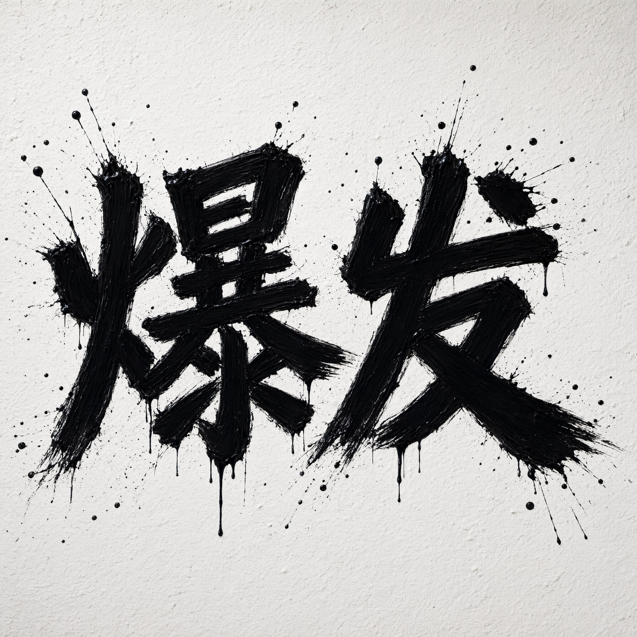 泼溅字体 AI 字体在 Qwen-Image 上的生成结果：文字 爆发
