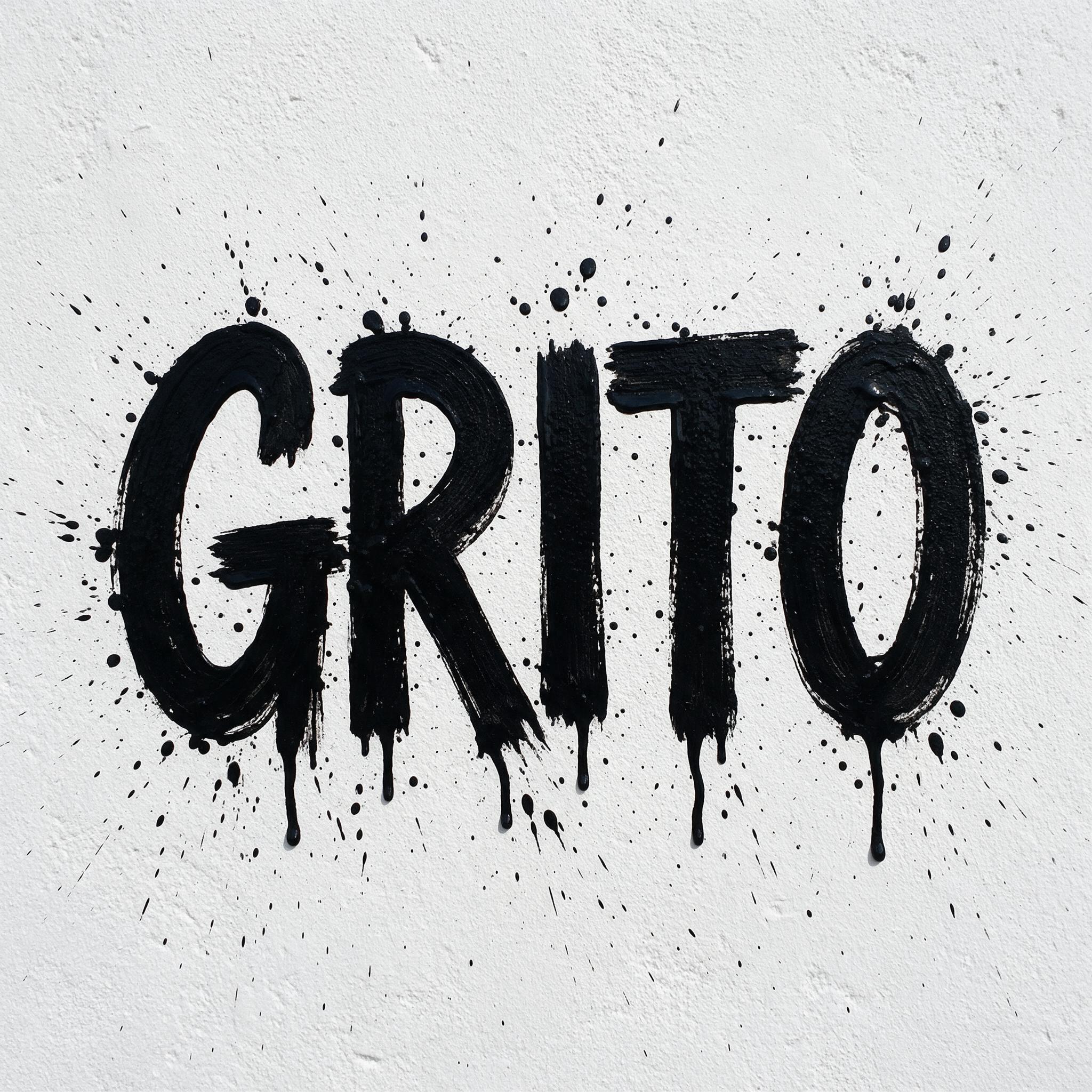 Fonte de IA Fonte respingo gerada no Seedream: a palavra GRITO